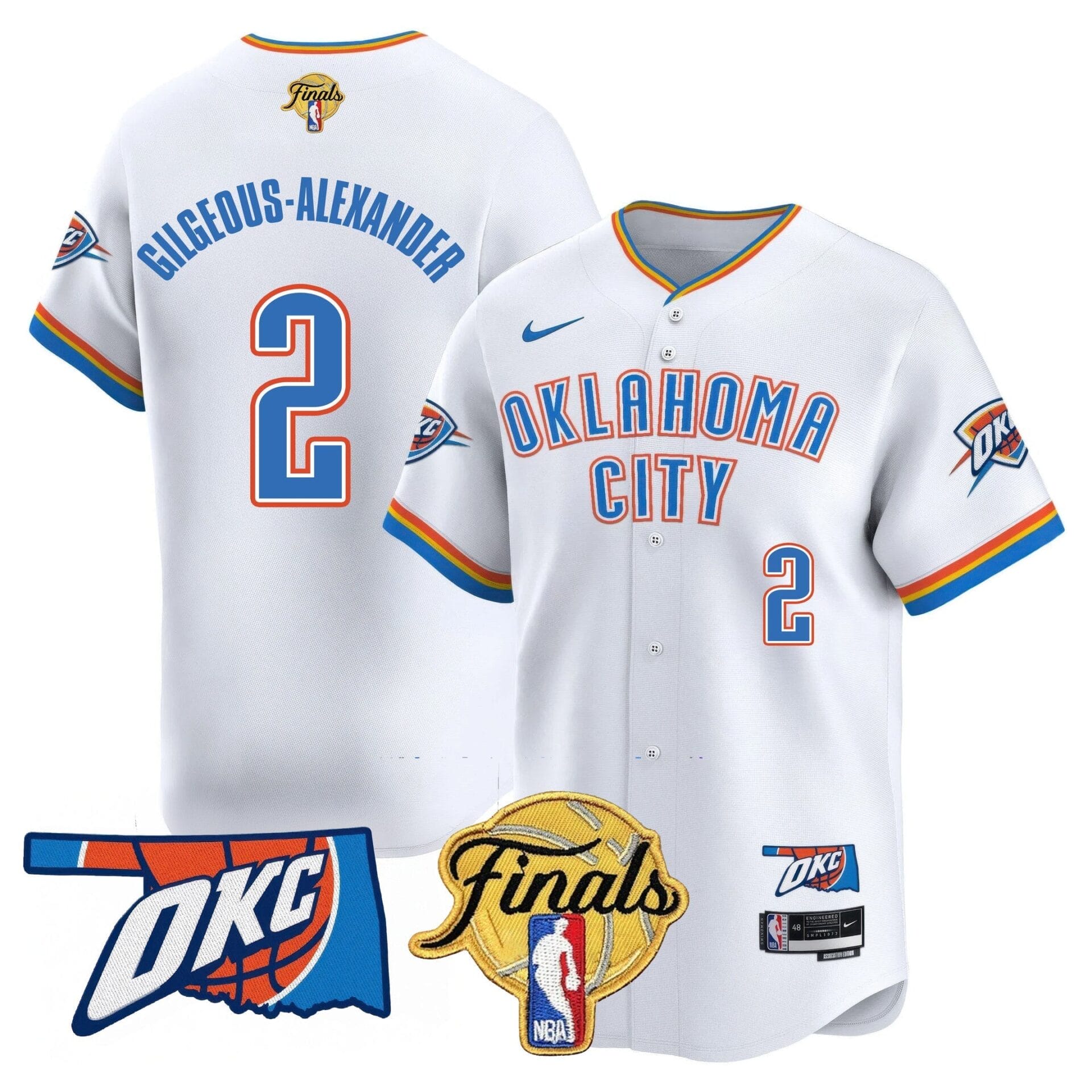 Oklahoma City Thunder Baseball Jersey - Final Patch - All Stitched - Image 11