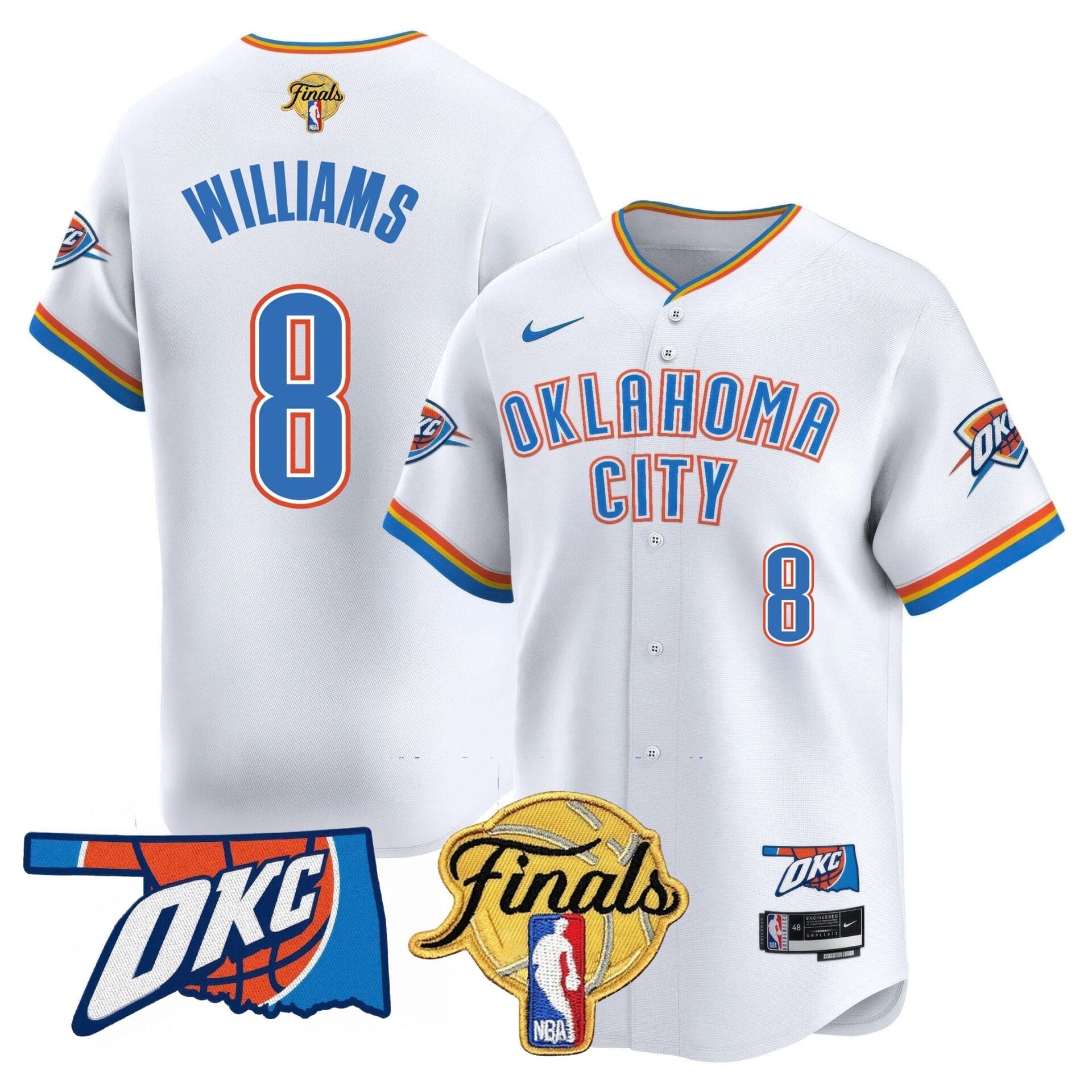 Oklahoma City Thunder Baseball Jersey - Final Patch - All Stitched - Image 15