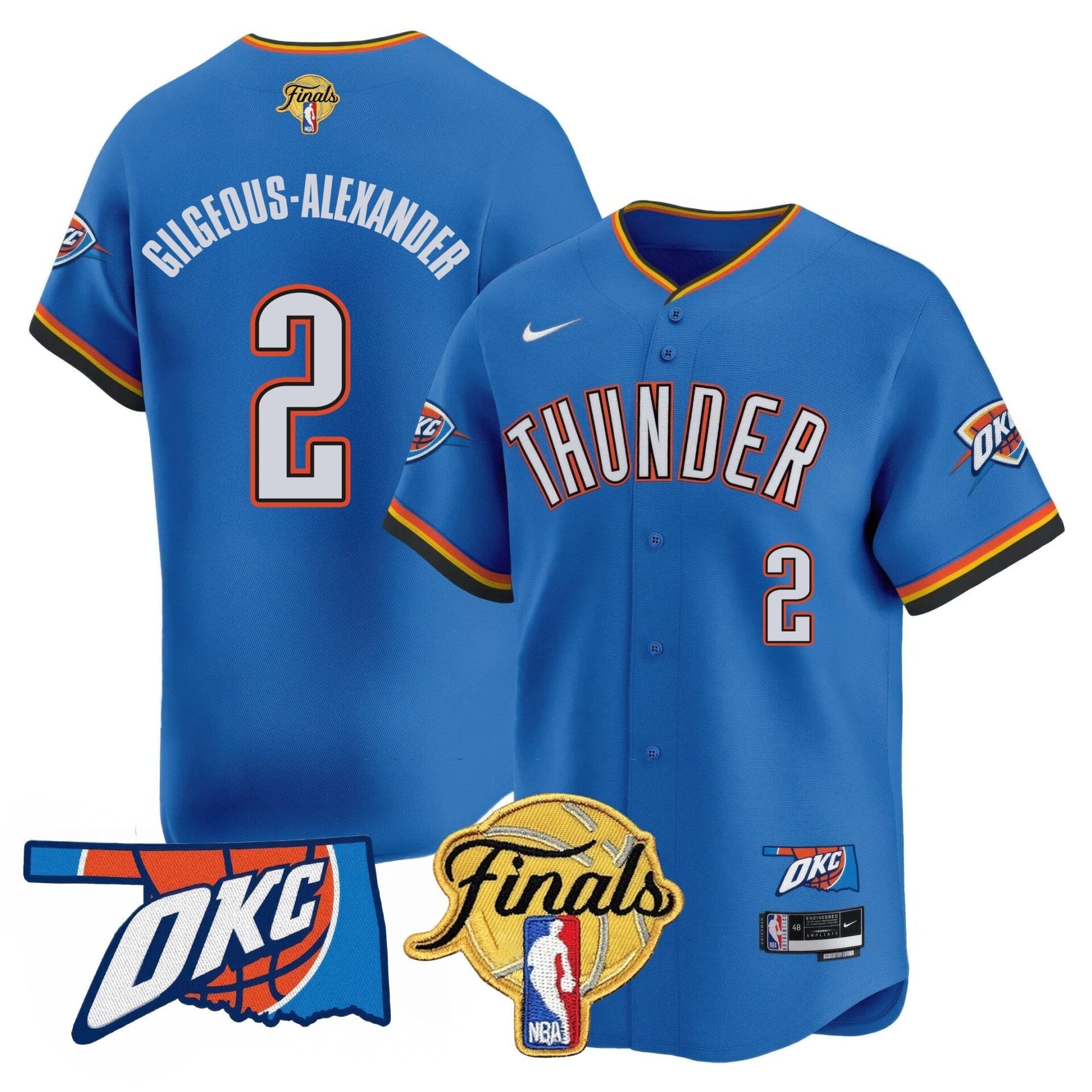 Oklahoma City Thunder Baseball Jersey - Final Patch - All Stitched - Image 27