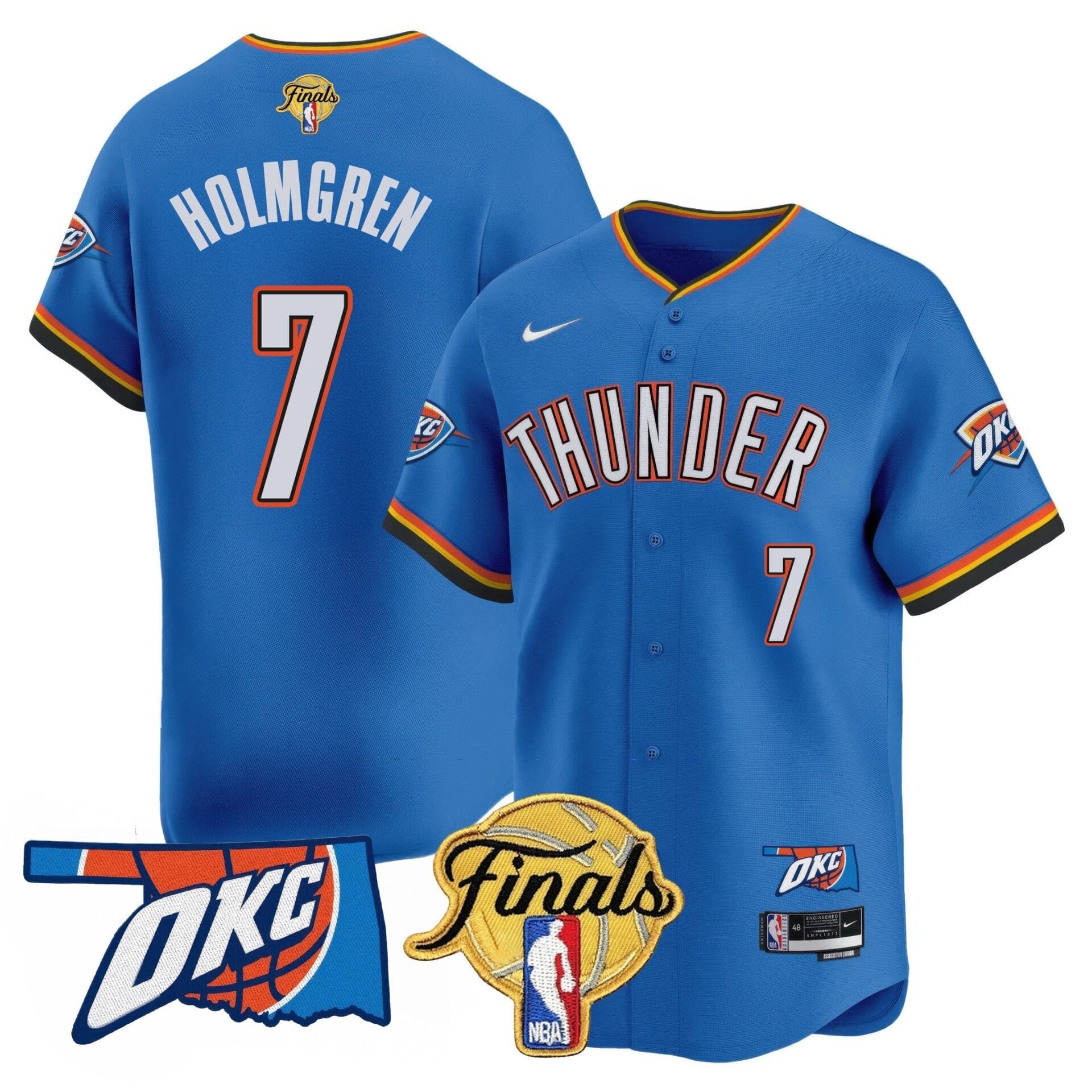 Oklahoma City Thunder Baseball Jersey - Final Patch - All Stitched - Image 29