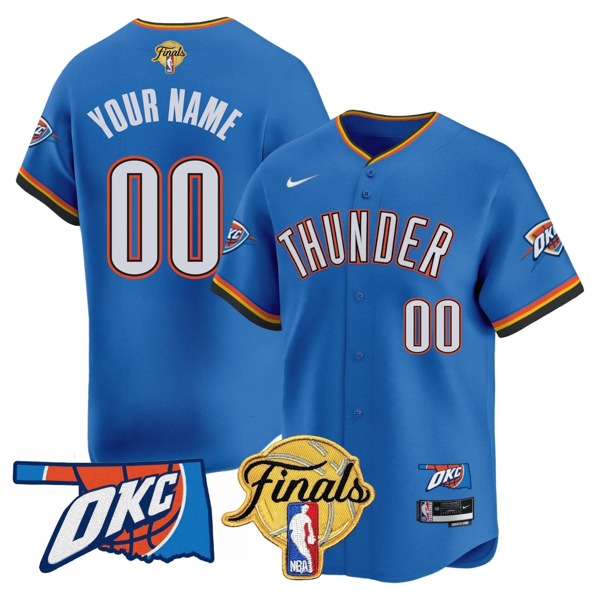 Oklahoma City Thunder Baseball Custom Jersey - Final Patch - All Stitched - Image 4