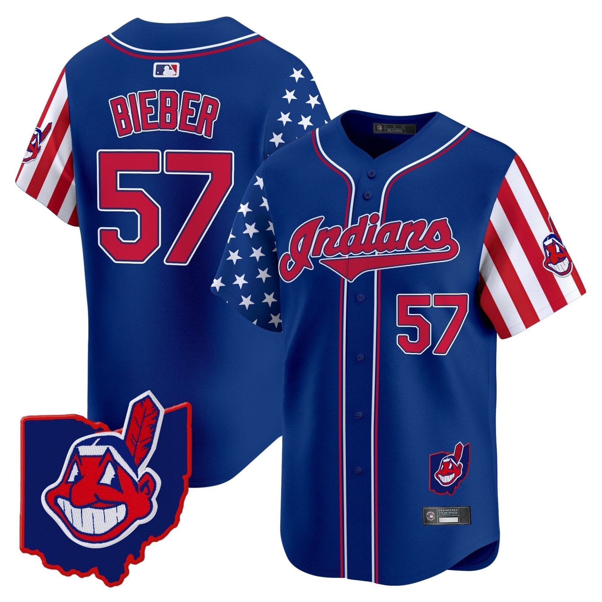 Cleveland Indians 2025 Independence Day Vapor Premier Limited Jersey - All Stitched - Image 18