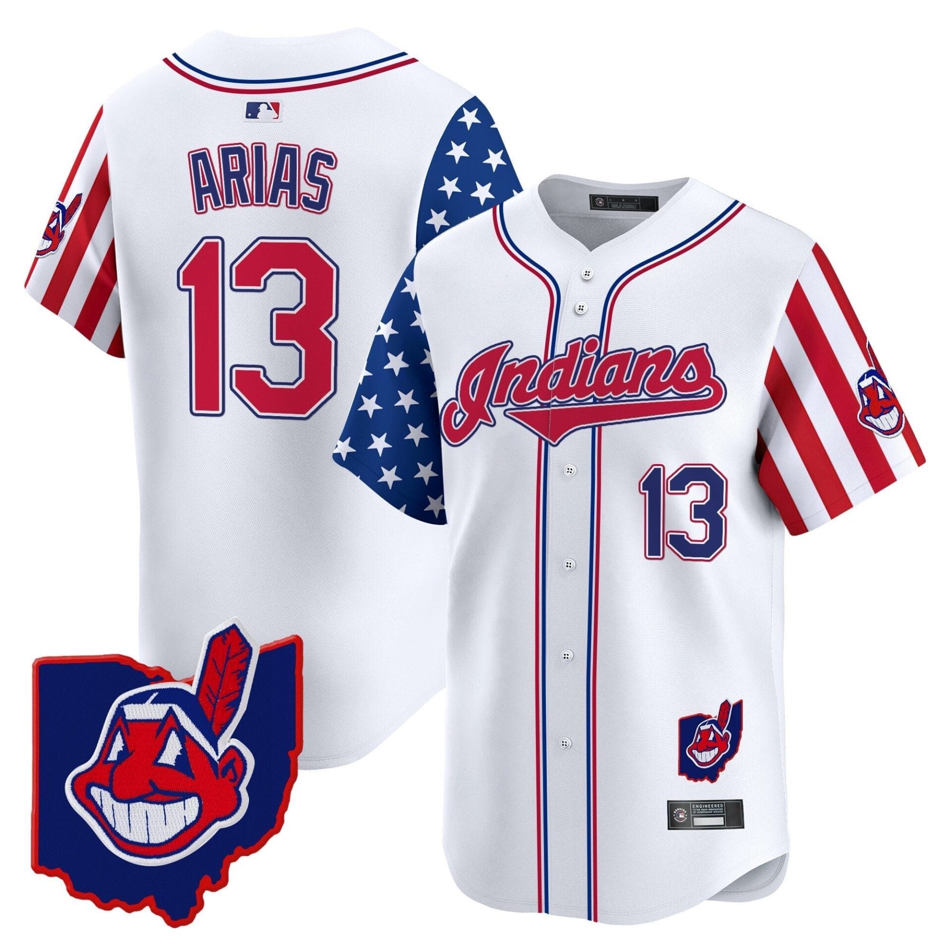 Cleveland Indians 2025 Independence Day Vapor Premier Limited Jersey - All Stitched - Image 7