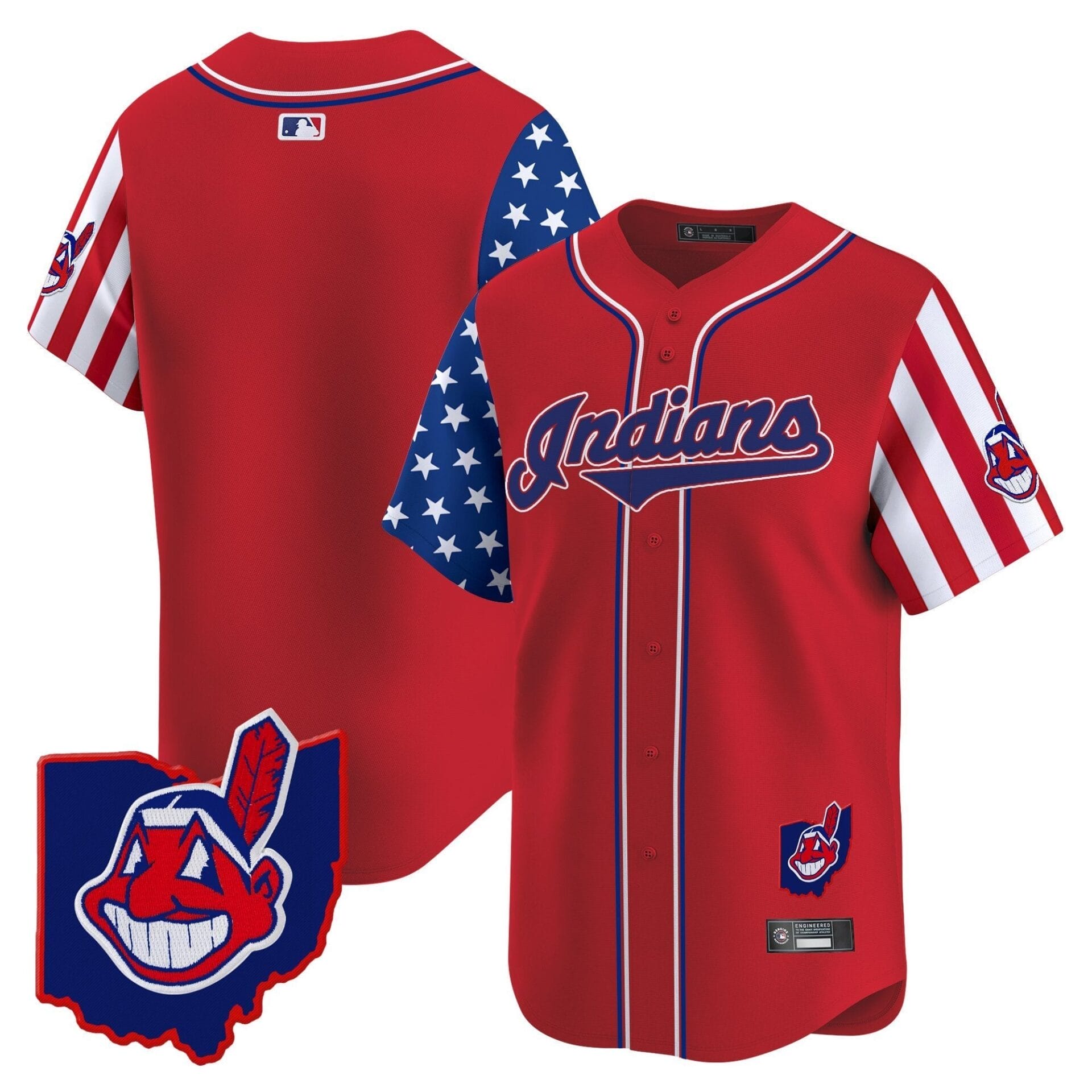 Cleveland Indians 2025 Independence Day Vapor Premier Limited Jersey - All Stitched - Image 16