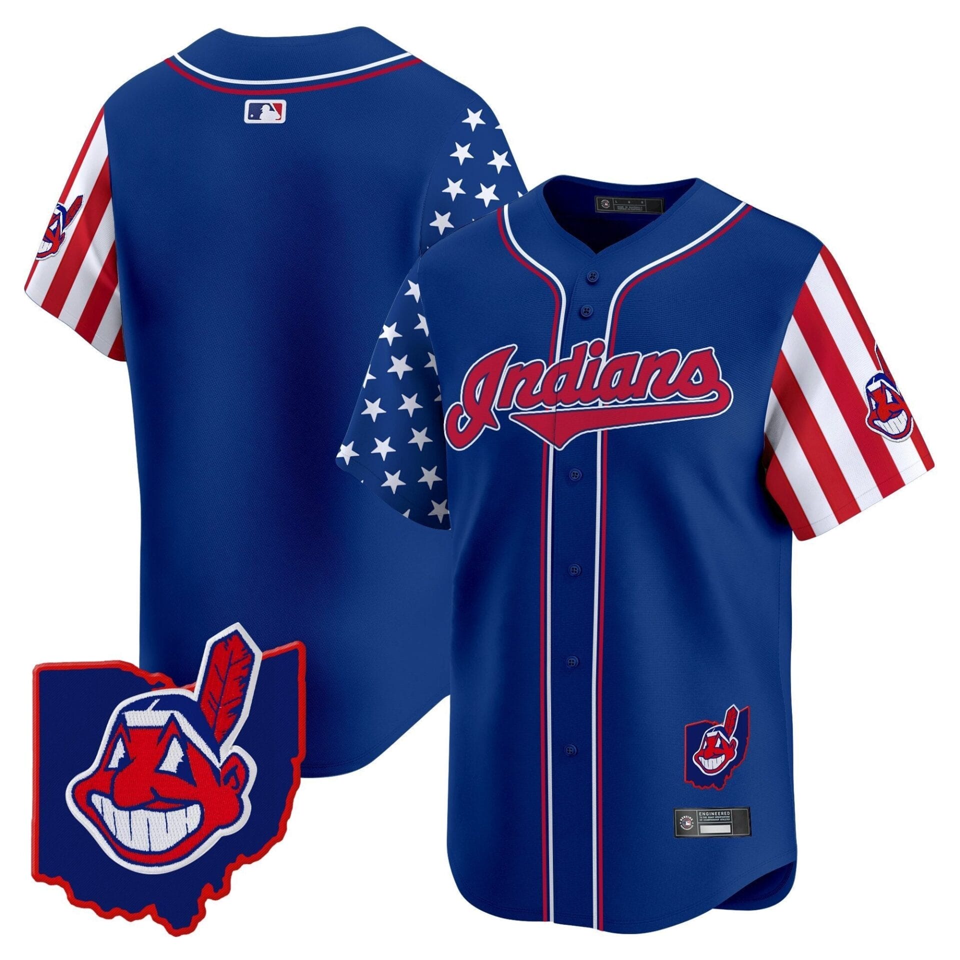Cleveland Indians 2025 Independence Day Vapor Premier Limited Jersey - All Stitched - Image 24