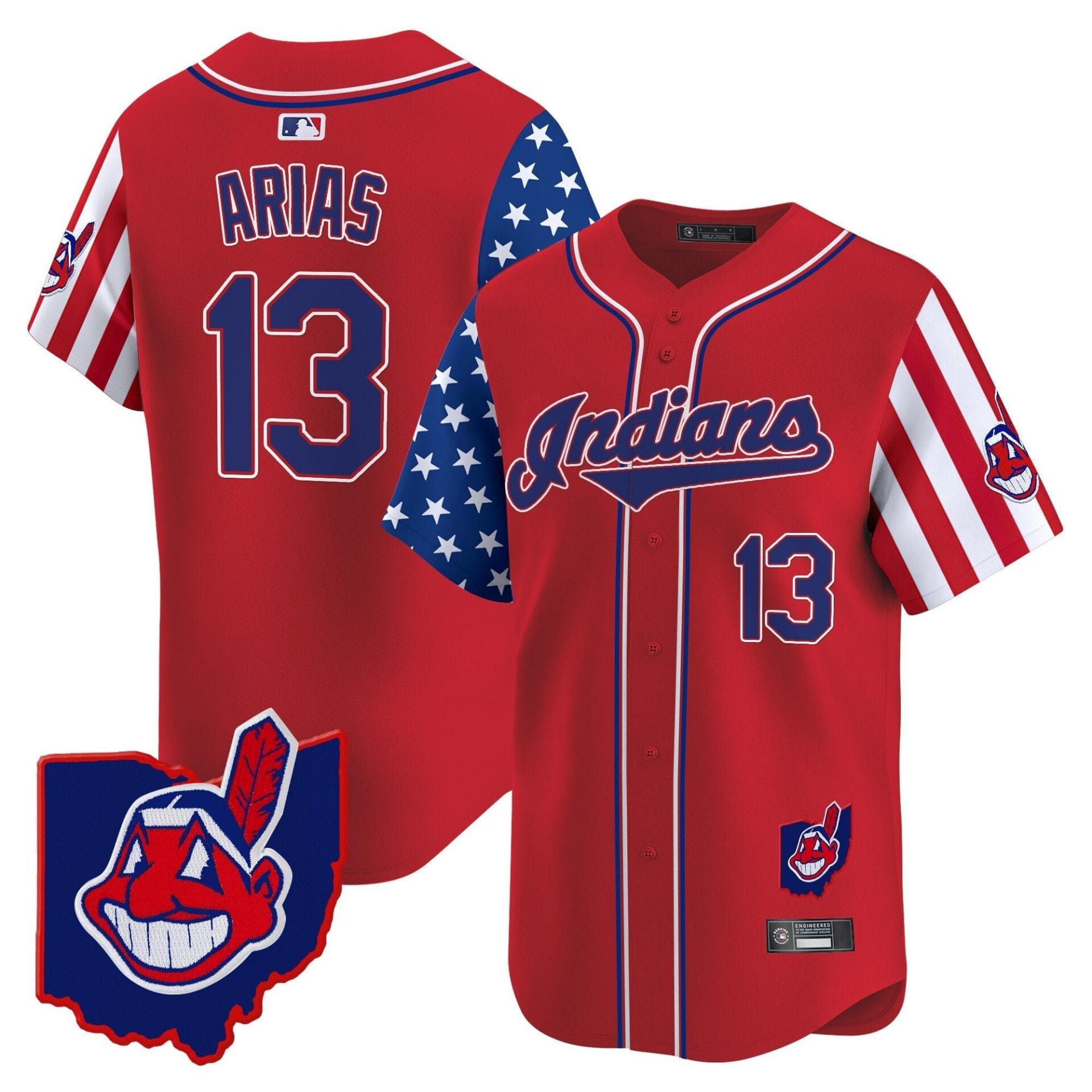 Cleveland Indians 2025 Independence Day Vapor Premier Limited Jersey - All Stitched - Image 15