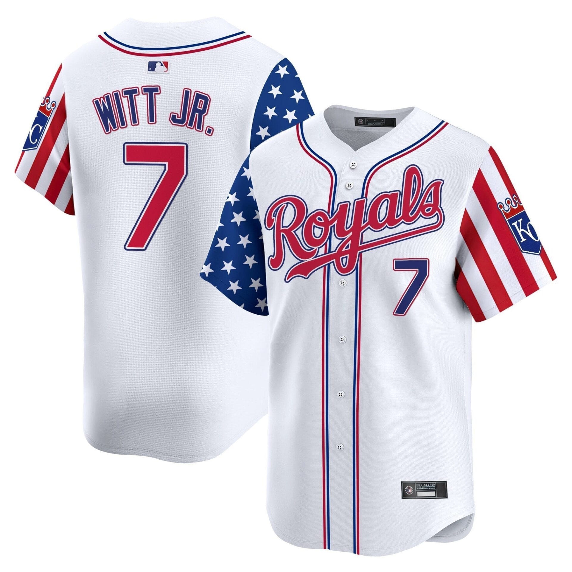 Kansas City Royals 2025 Independence Day Vapor Premier Limited Jersey - All Stitched