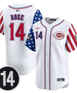 Cincinnati Reds 2025 Independence Day Vapor Premier Limited Jersey - Pete Rose Patch - All Stitched