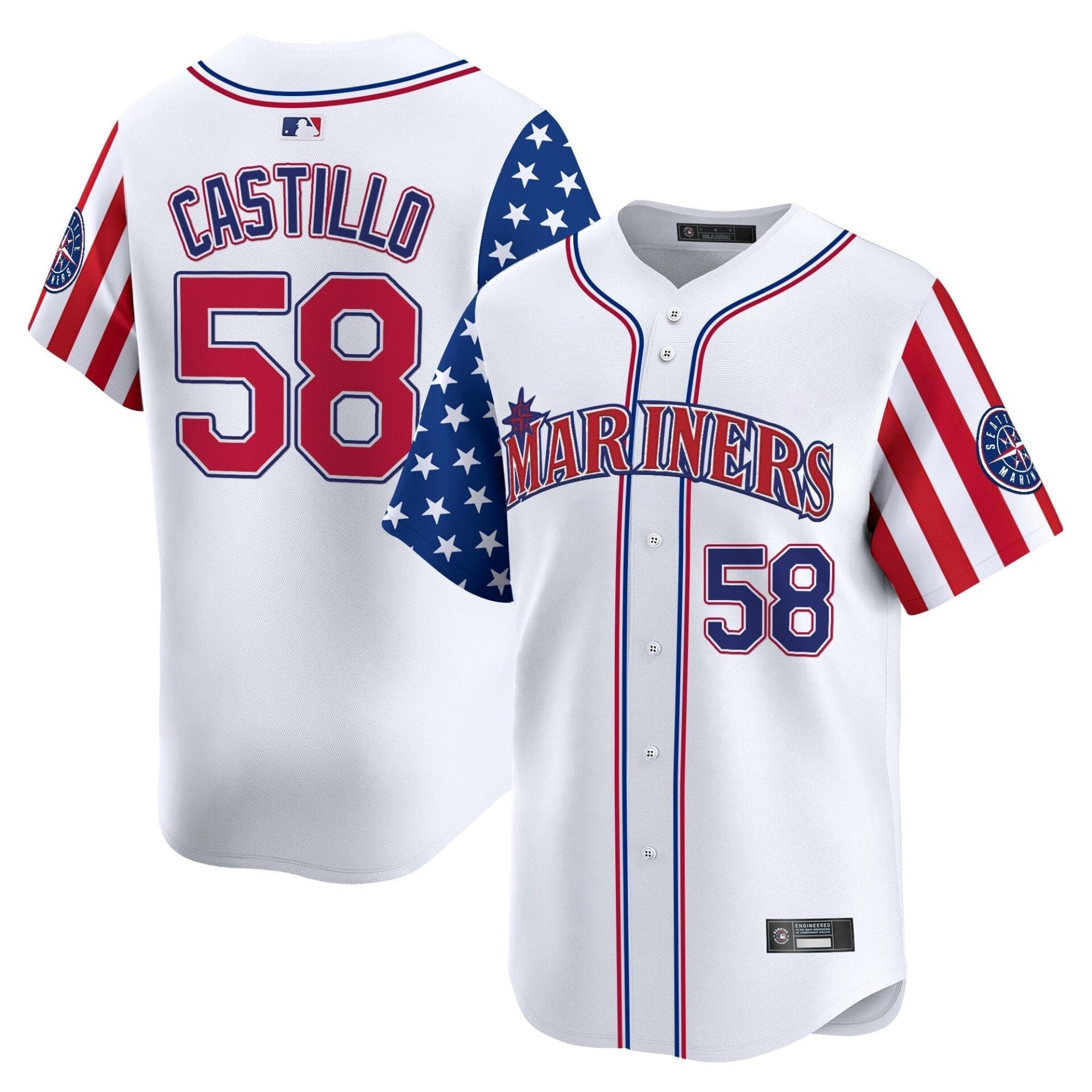 Seattle Mariners 2025 Independence Day Vapor Premier Limited Jersey - All Stitched - Image 6