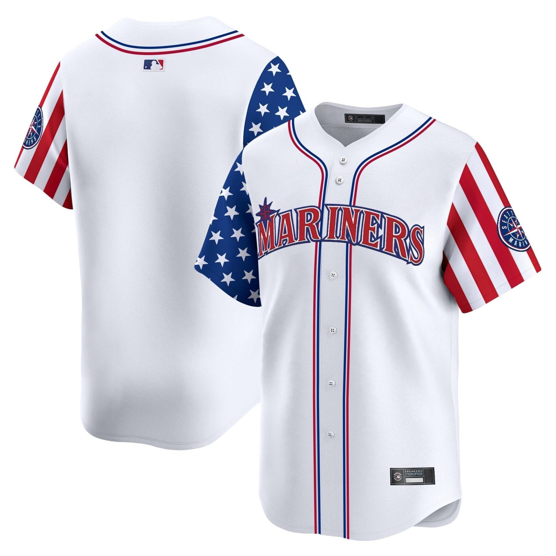 Seattle Mariners 2025 Independence Day Vapor Premier Limited Jersey - All Stitched - Image 9