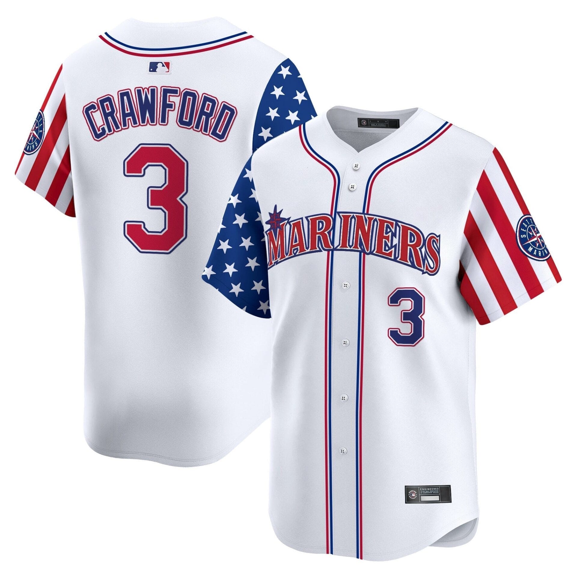 Seattle Mariners 2025 Independence Day Vapor Premier Limited Jersey - All Stitched - Image 3