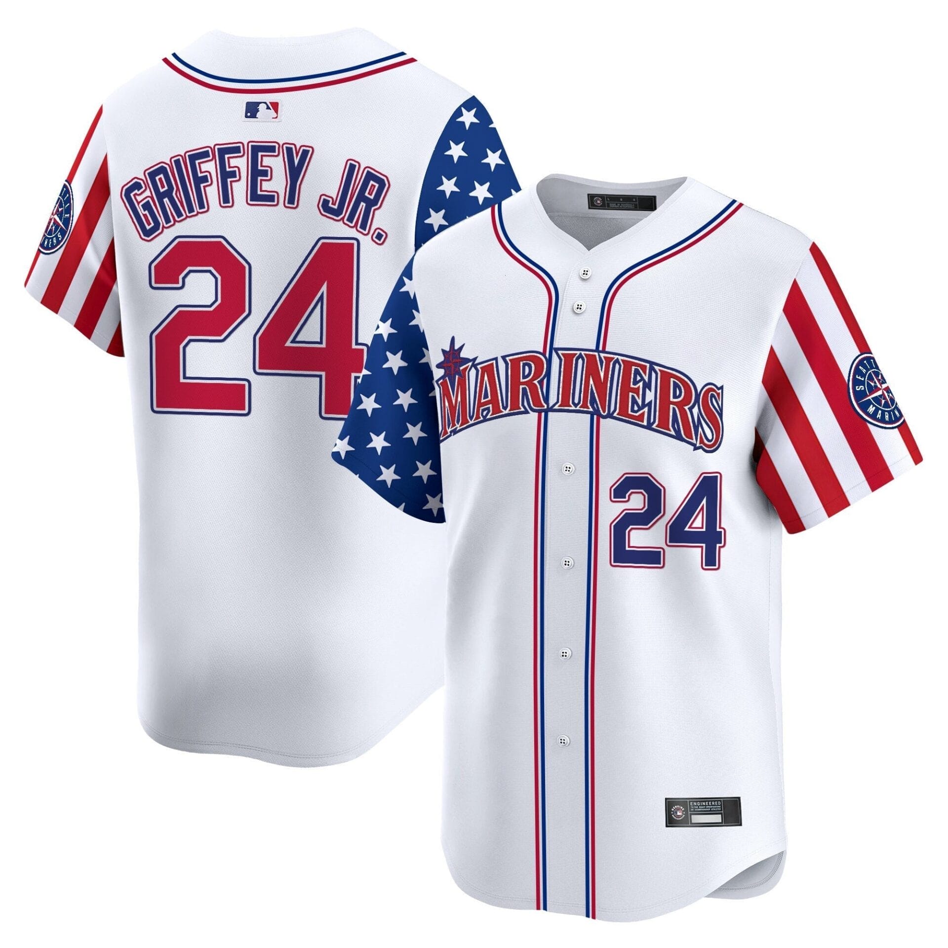 Seattle Mariners 2025 Independence Day Vapor Premier Limited Jersey - All Stitched - Image 7
