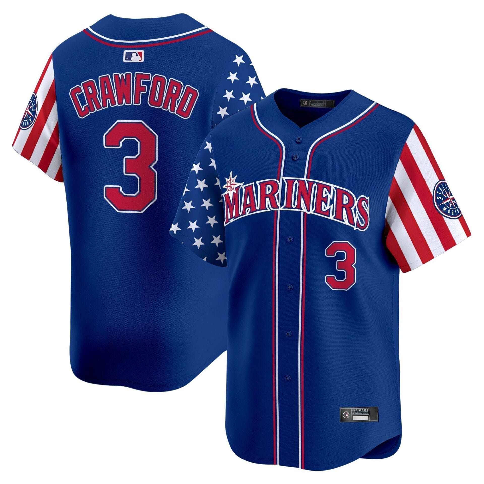 Seattle Mariners 2025 Independence Day Vapor Premier Limited Jersey - All Stitched - Image 21