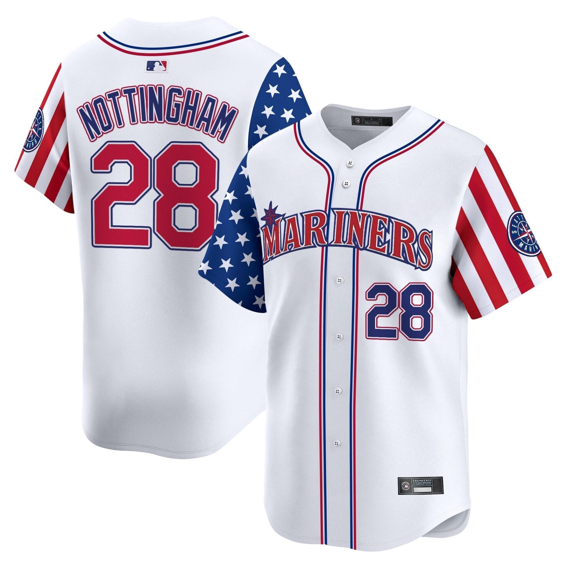 Seattle Mariners 2025 Independence Day Vapor Premier Limited Jersey - All Stitched - Image 4