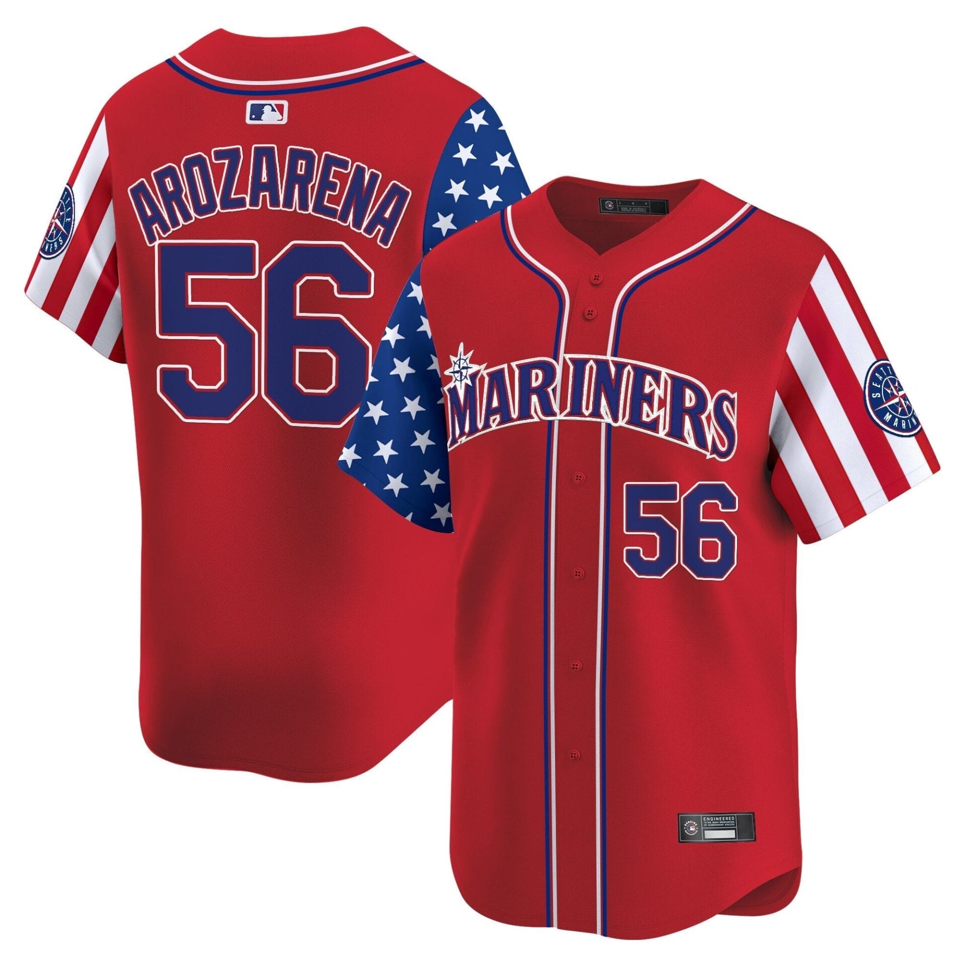 Seattle Mariners 2025 Independence Day Vapor Premier Limited Jersey - All Stitched - Image 17
