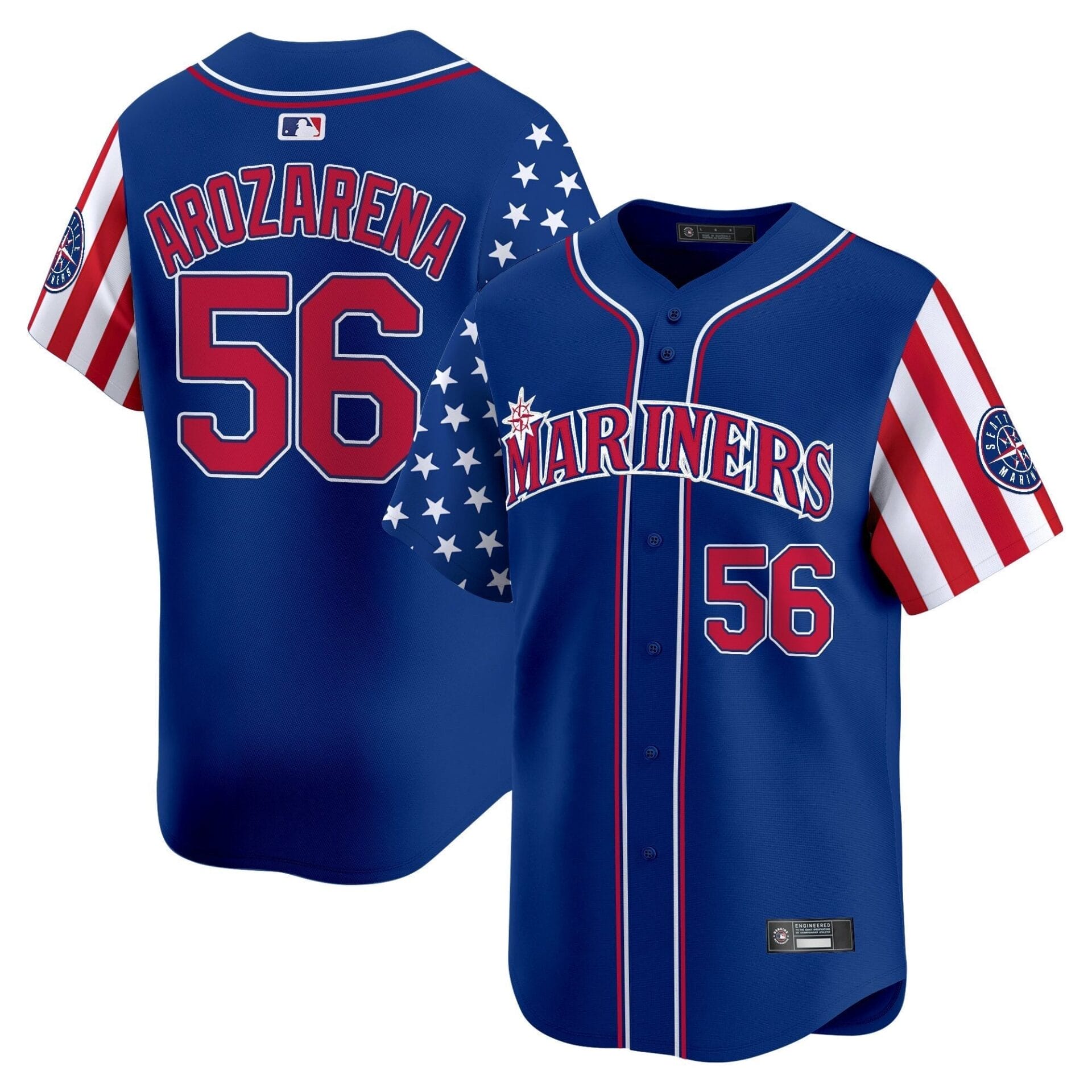 Seattle Mariners 2025 Independence Day Vapor Premier Limited Jersey - All Stitched - Image 26