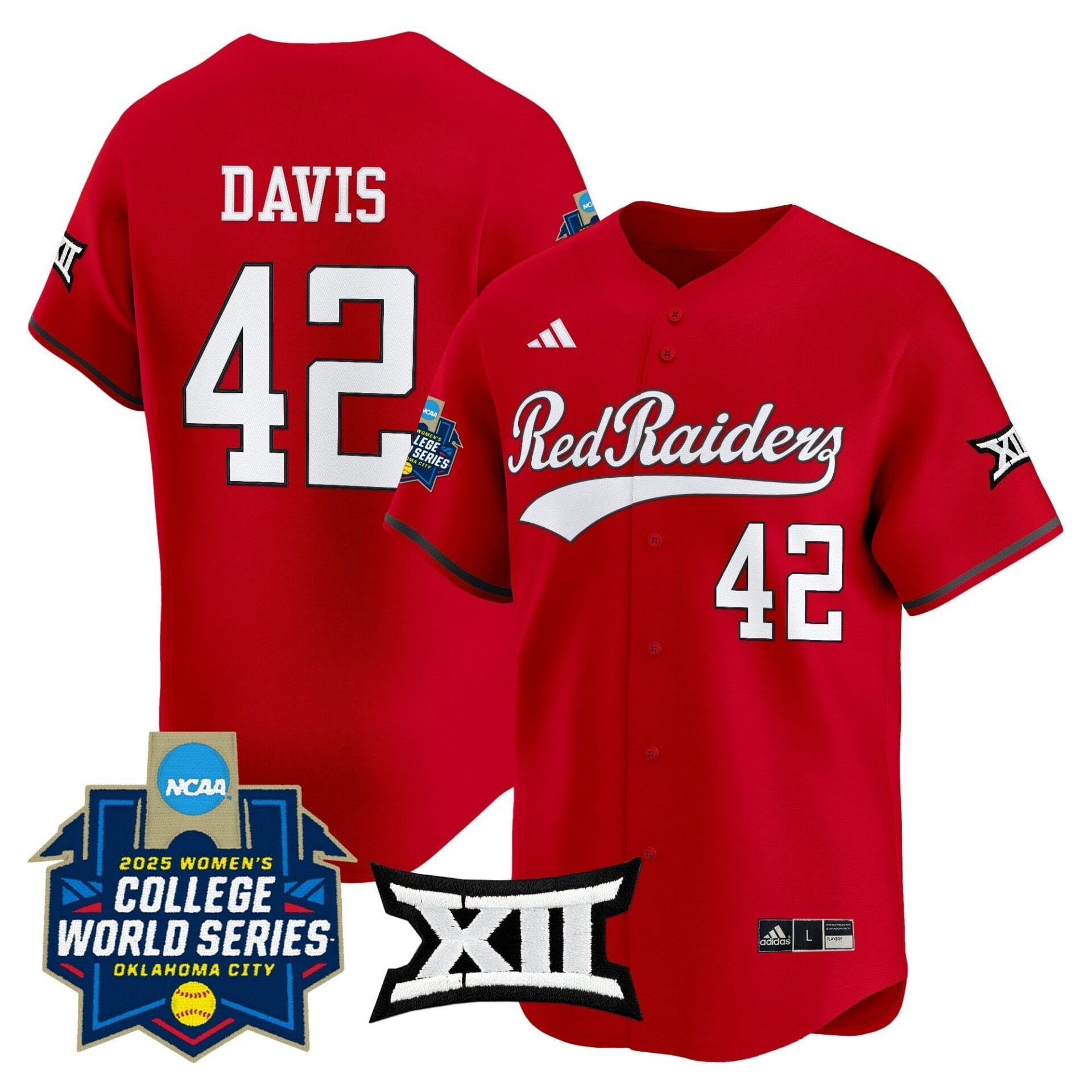 Texas Tech Red Raiders Softball 2025 World Series (WCWS) Vapor Premier Limited Jersey - All Stitched - Image 2