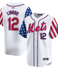 Alternative view of New York Mets 2025 Independence Day Vapor Premier Limited Jersey - All Stitched