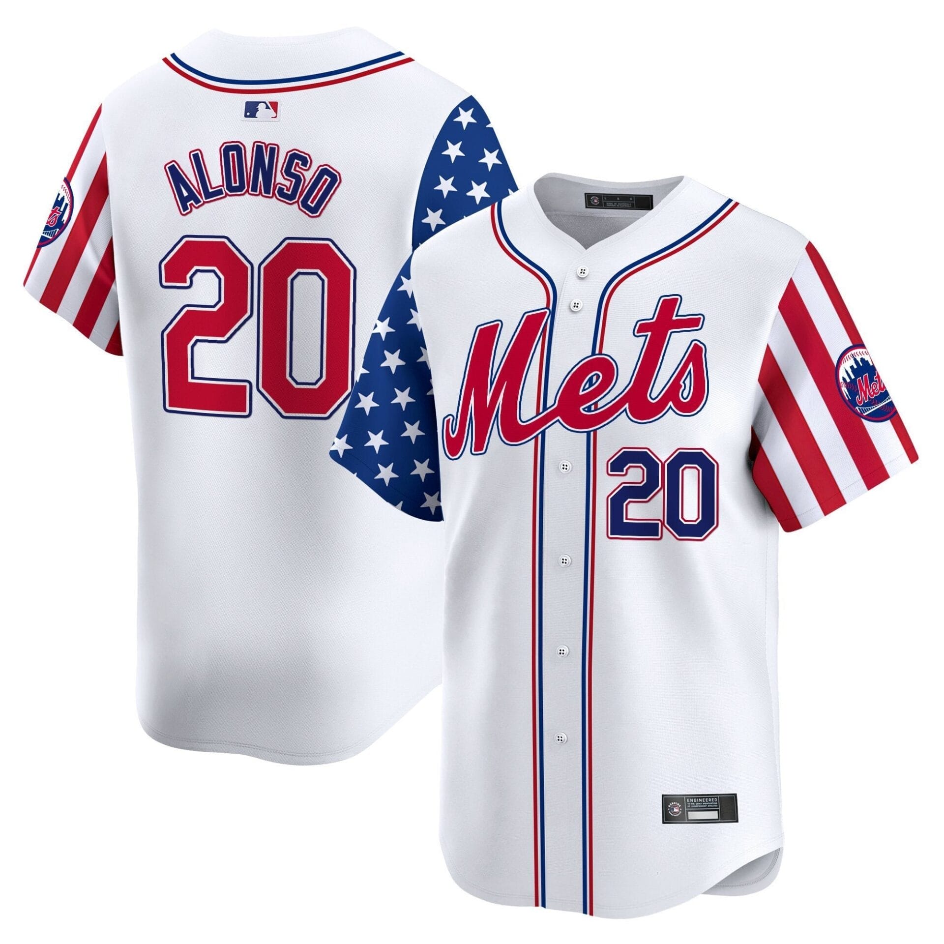 New York Mets 2025 Independence Day Vapor Premier Limited Jersey - All Stitched - Image 3
