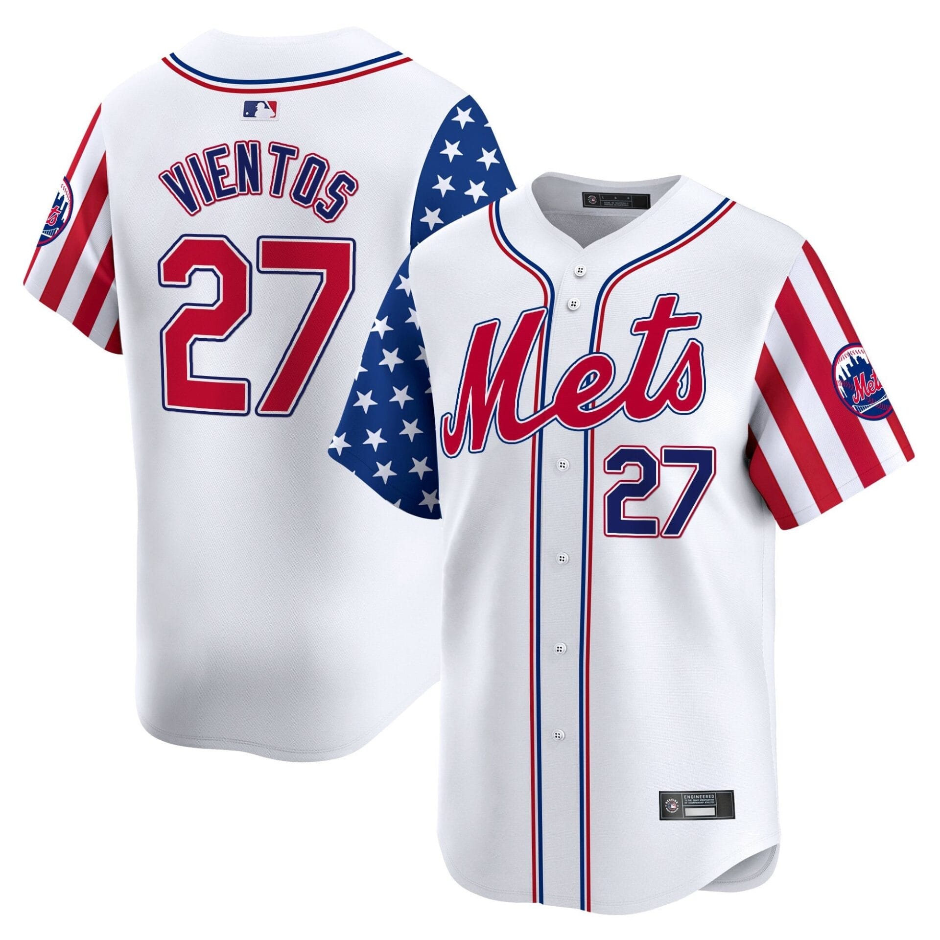 New York Mets 2025 Independence Day Vapor Premier Limited Jersey - All Stitched - Image 8