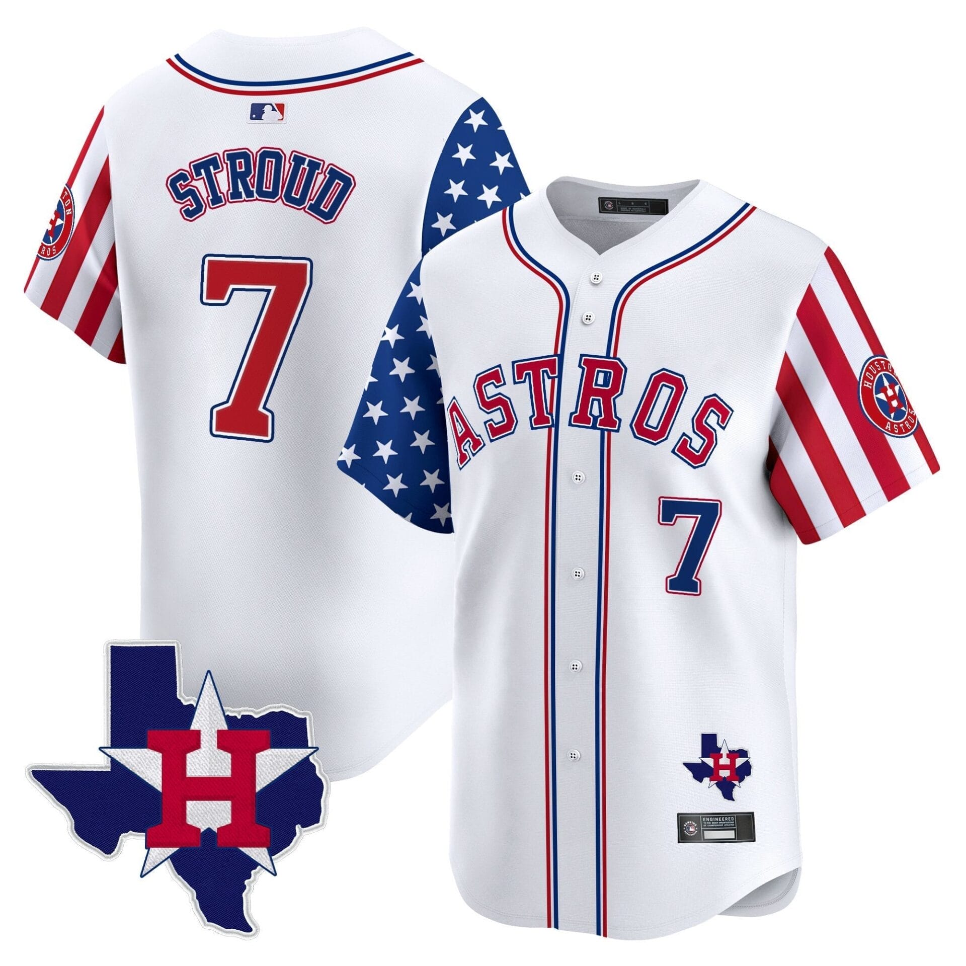 Houston Astros 2025 Independence Day Vapor Premier Limited Jersey - All Stitched - Image 4