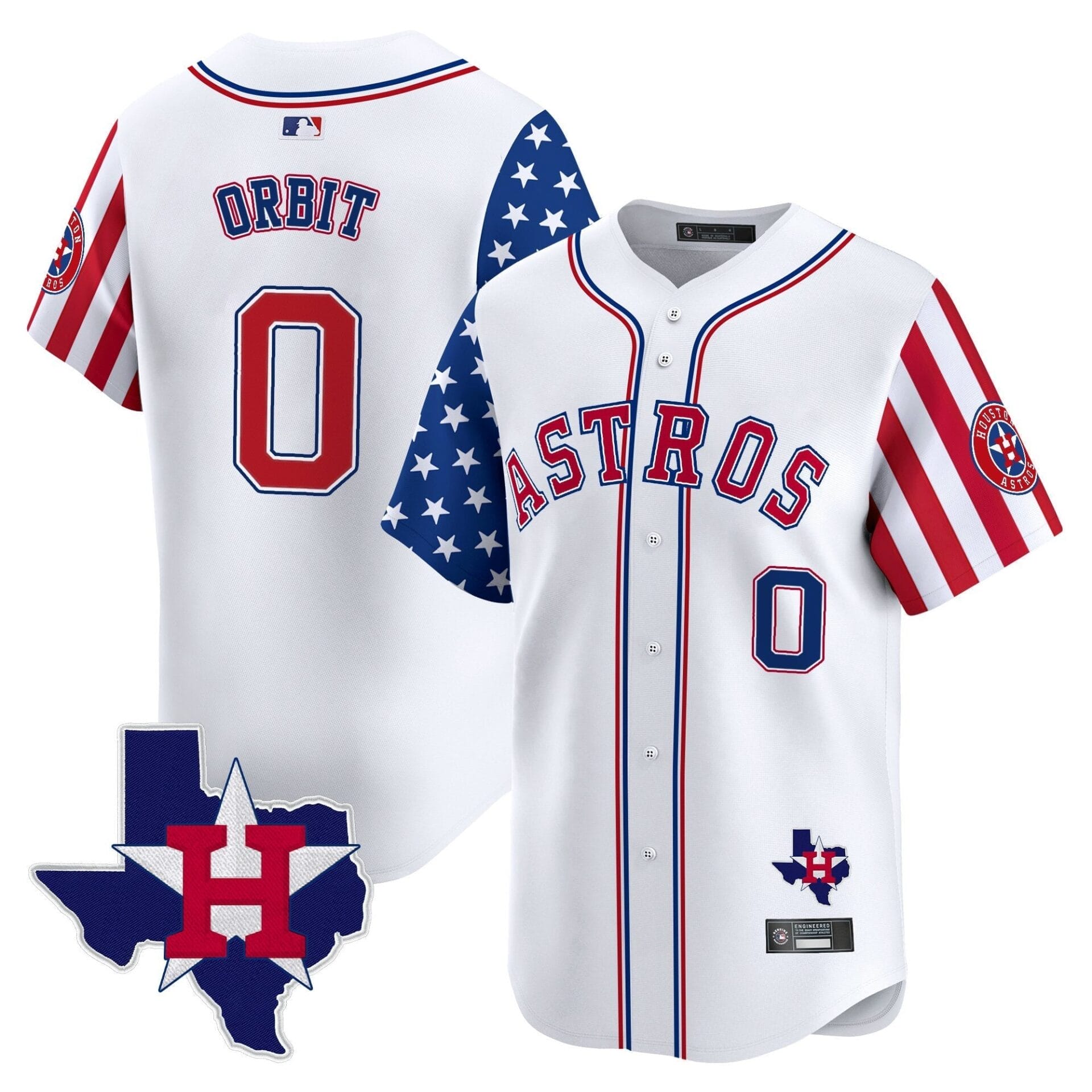 Houston Astros 2025 Independence Day Vapor Premier Limited Jersey - All Stitched - Image 5
