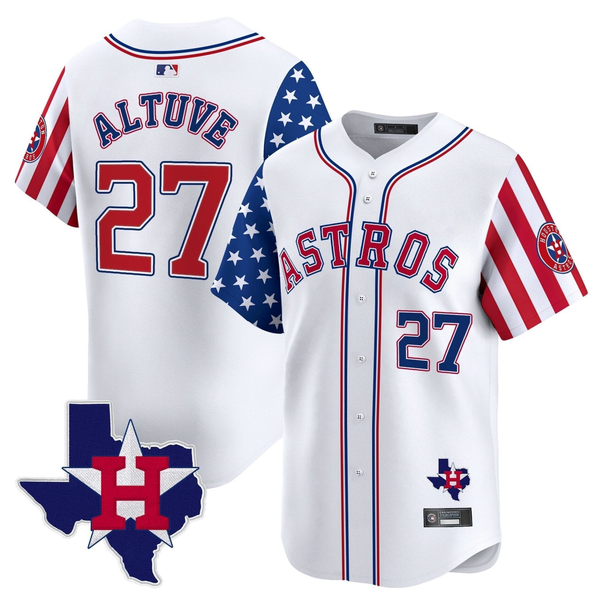 Houston Astros 2025 Independence Day Vapor Premier Limited Jersey - All Stitched