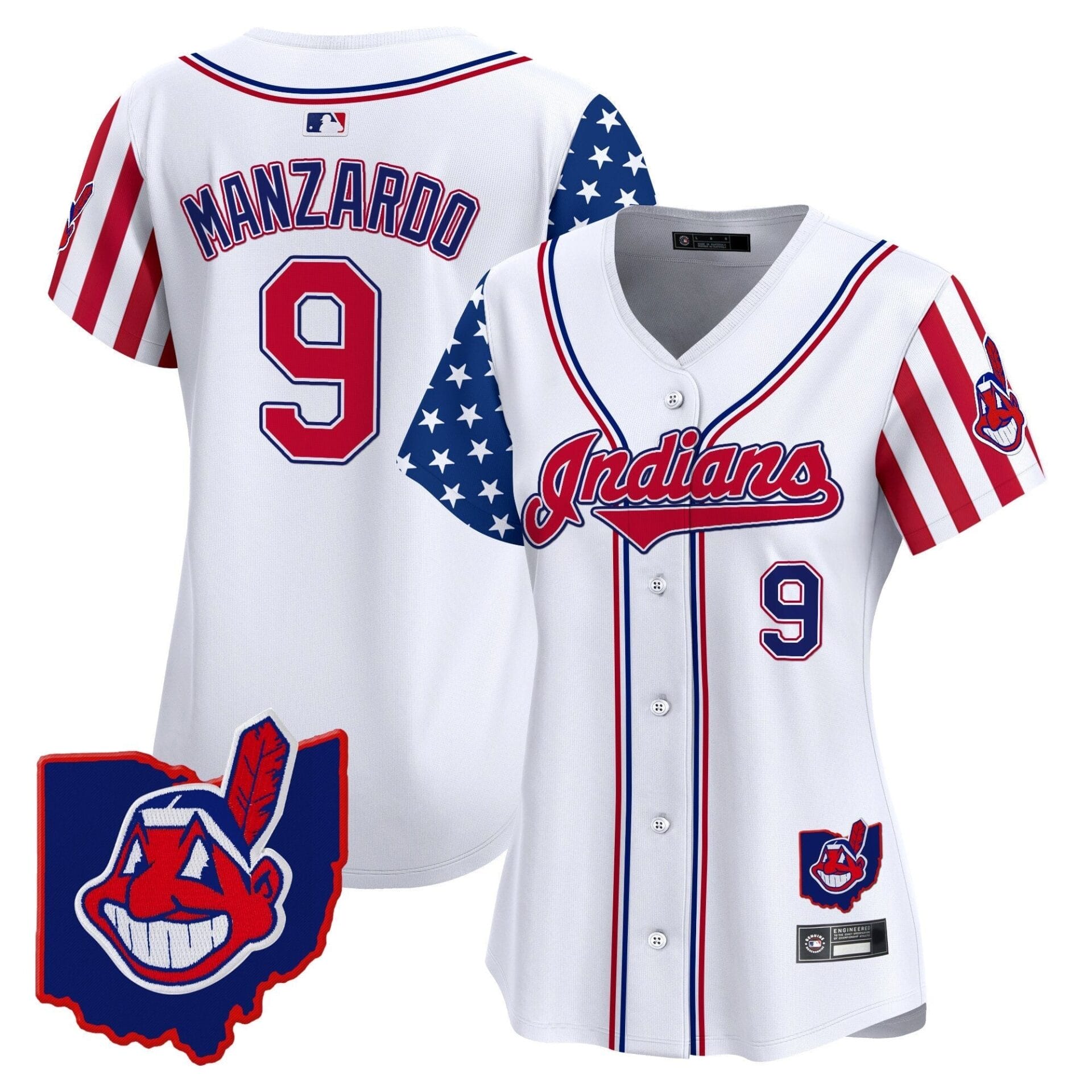 Women's Cleveland Indians 2025 Independence Day Vapor Premier Limited Jersey - All Stitched - Image 5