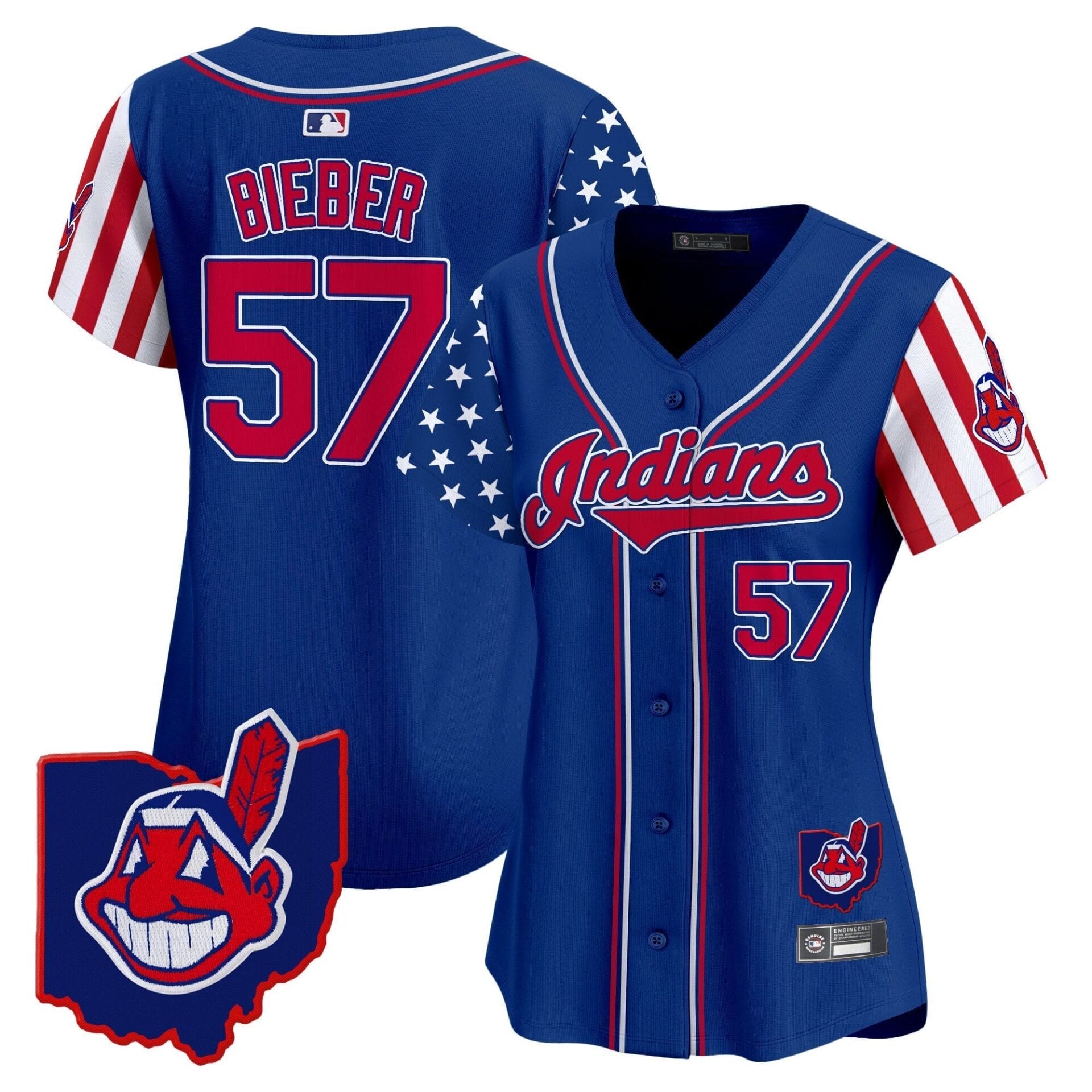 Women's Cleveland Indians 2025 Independence Day Vapor Premier Limited Jersey - All Stitched - Image 18