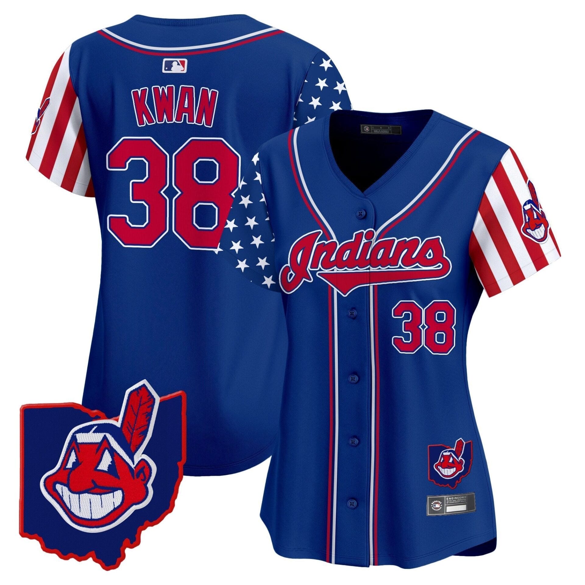 Women's Cleveland Indians 2025 Independence Day Vapor Premier Limited Jersey - All Stitched - Image 19