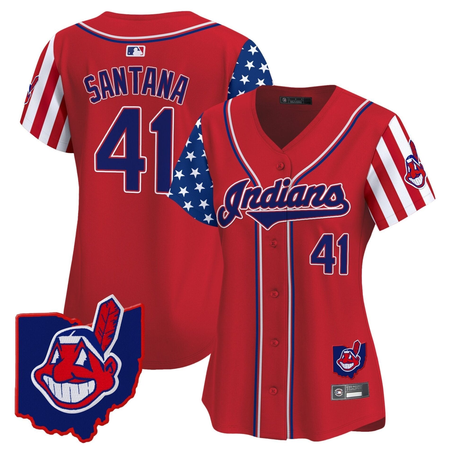 Women's Cleveland Indians 2025 Independence Day Vapor Premier Limited Jersey - All Stitched - Image 14