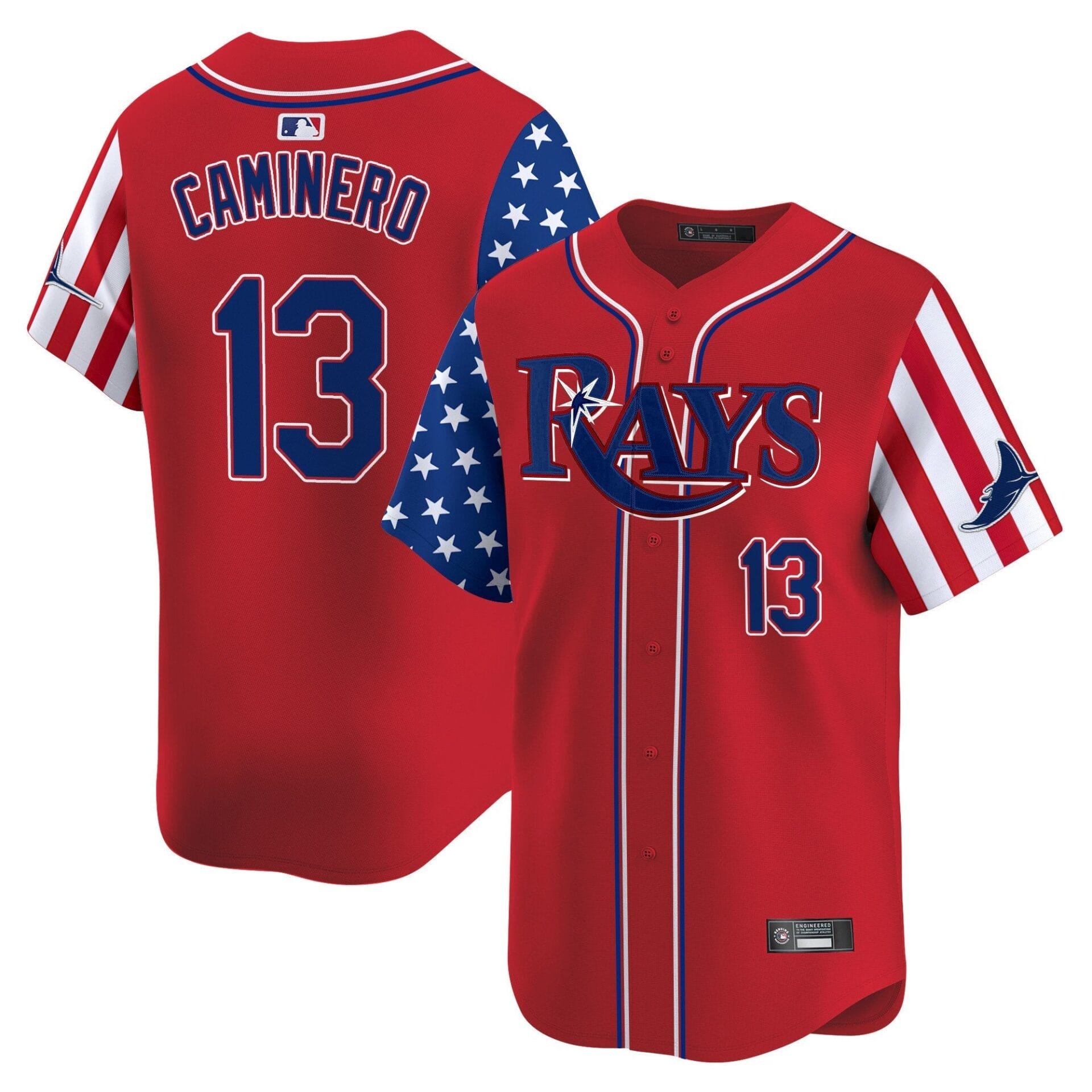 Tampa Bay Rays 2025 Independence Day Vapor Premier Limited Jersey - All Stitched - Image 12