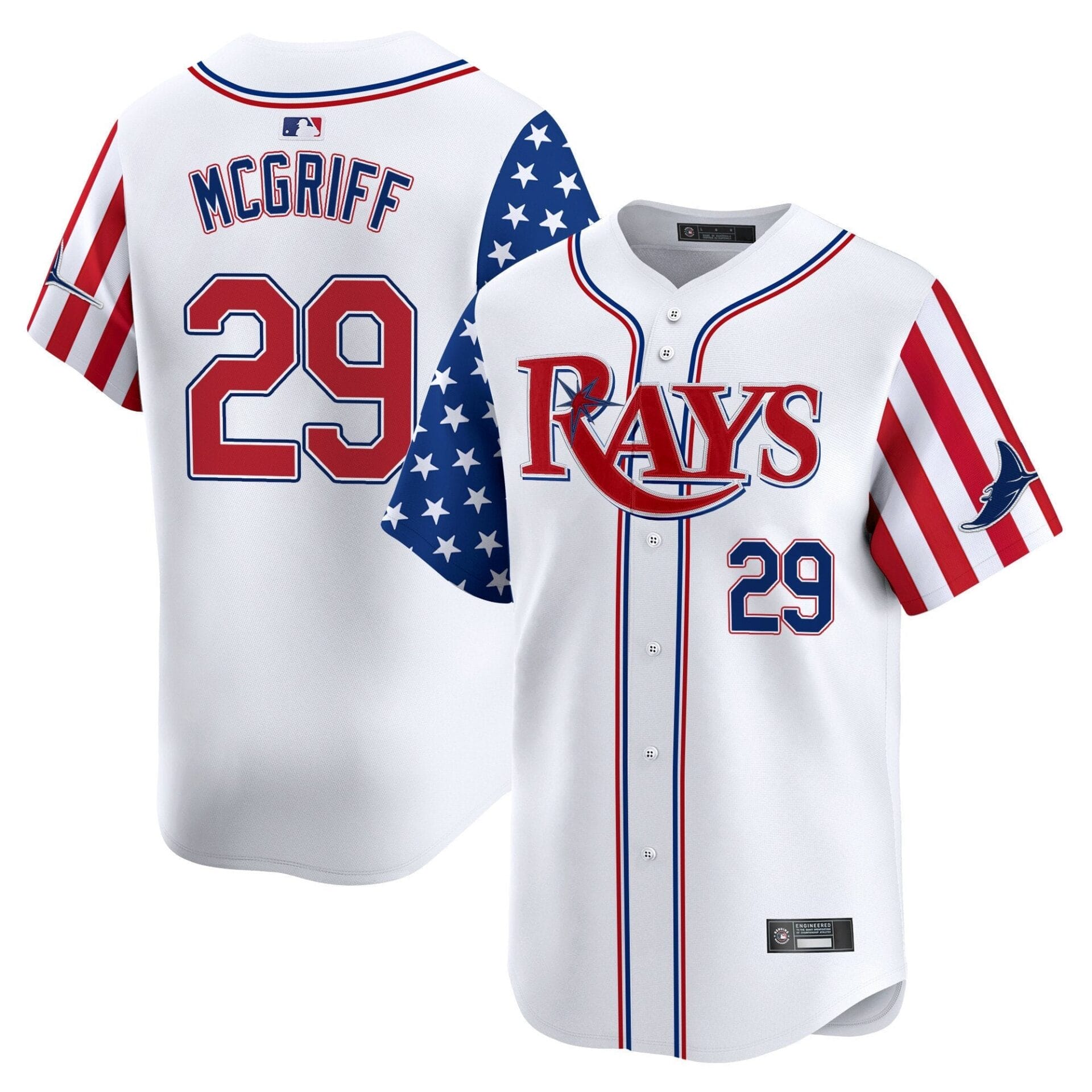 Tampa Bay Rays 2025 Independence Day Vapor Premier Limited Jersey - All Stitched - Image 7