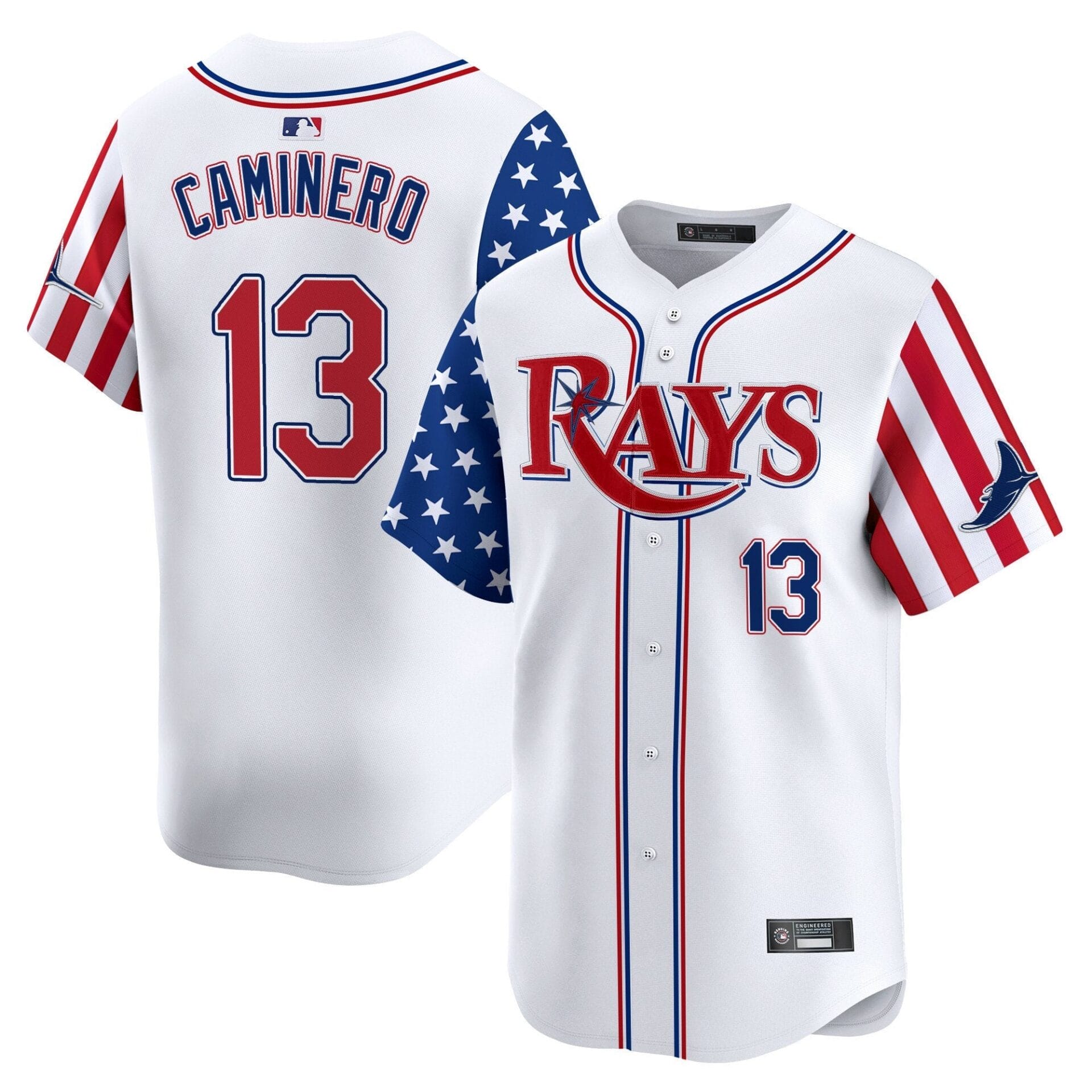 Tampa Bay Rays 2025 Independence Day Vapor Premier Limited Jersey - All Stitched - Image 4