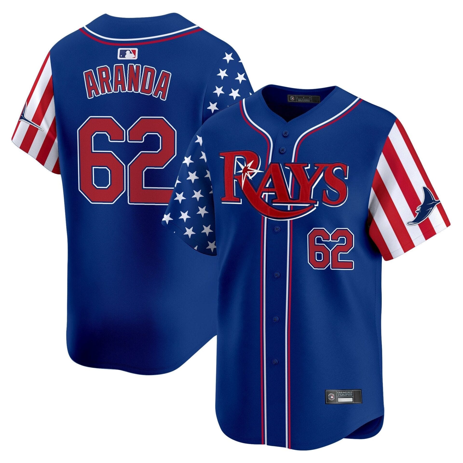 Tampa Bay Rays 2025 Independence Day Vapor Premier Limited Jersey - All Stitched - Image 17