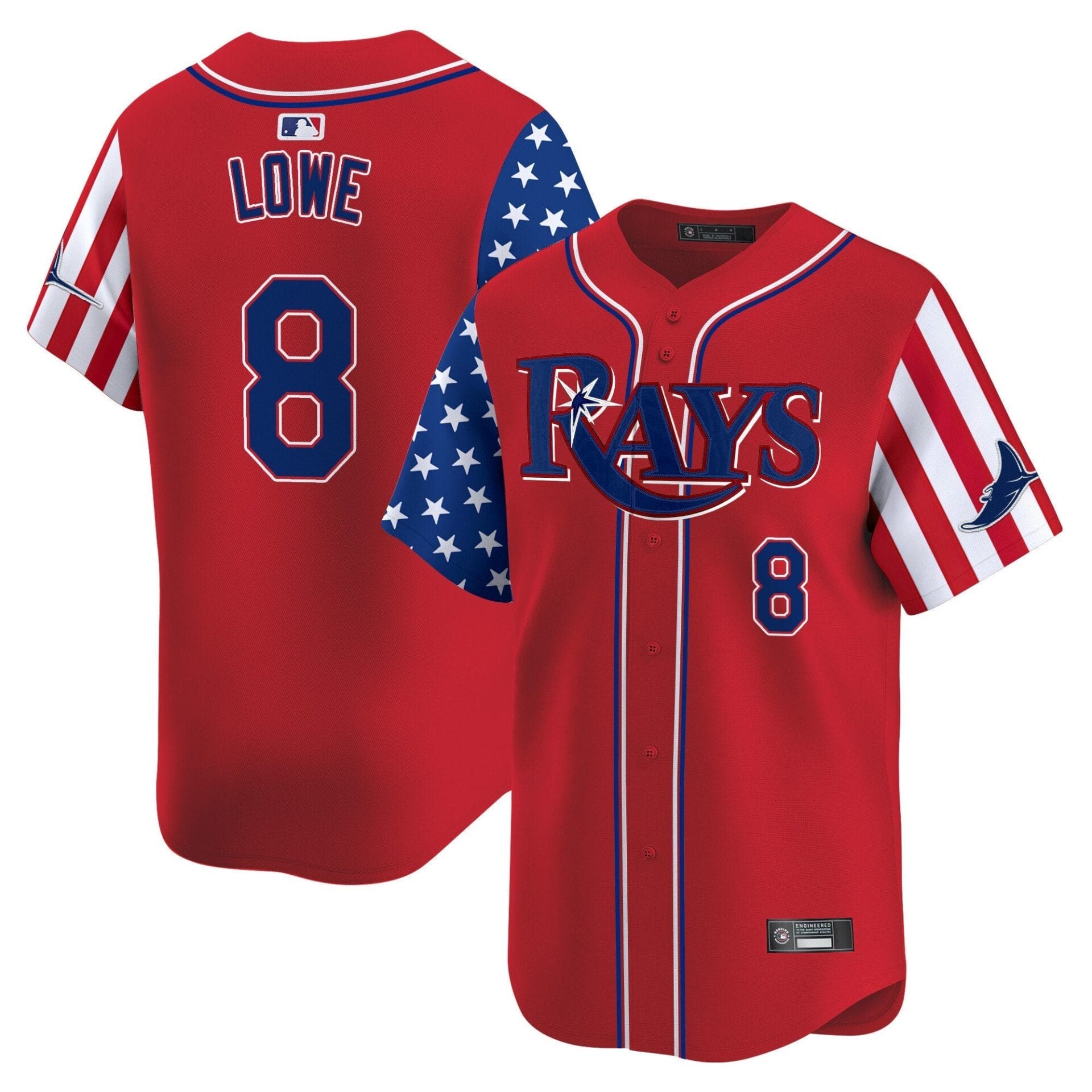 Tampa Bay Rays 2025 Independence Day Vapor Premier Limited Jersey - All Stitched - Image 11