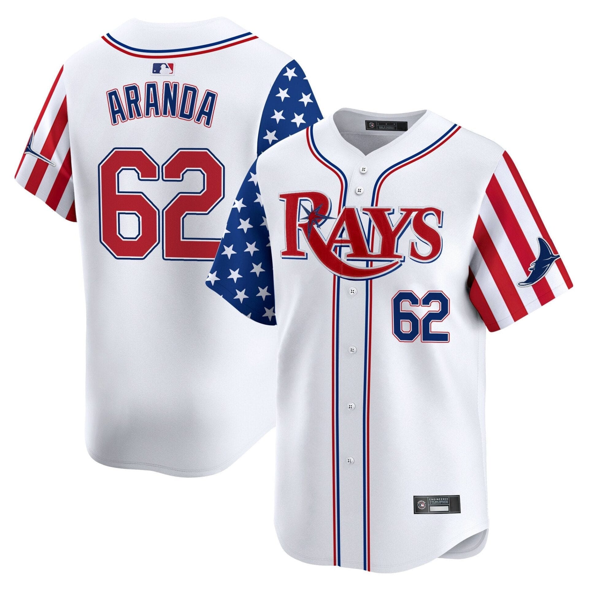 Tampa Bay Rays 2025 Independence Day Vapor Premier Limited Jersey - All Stitched