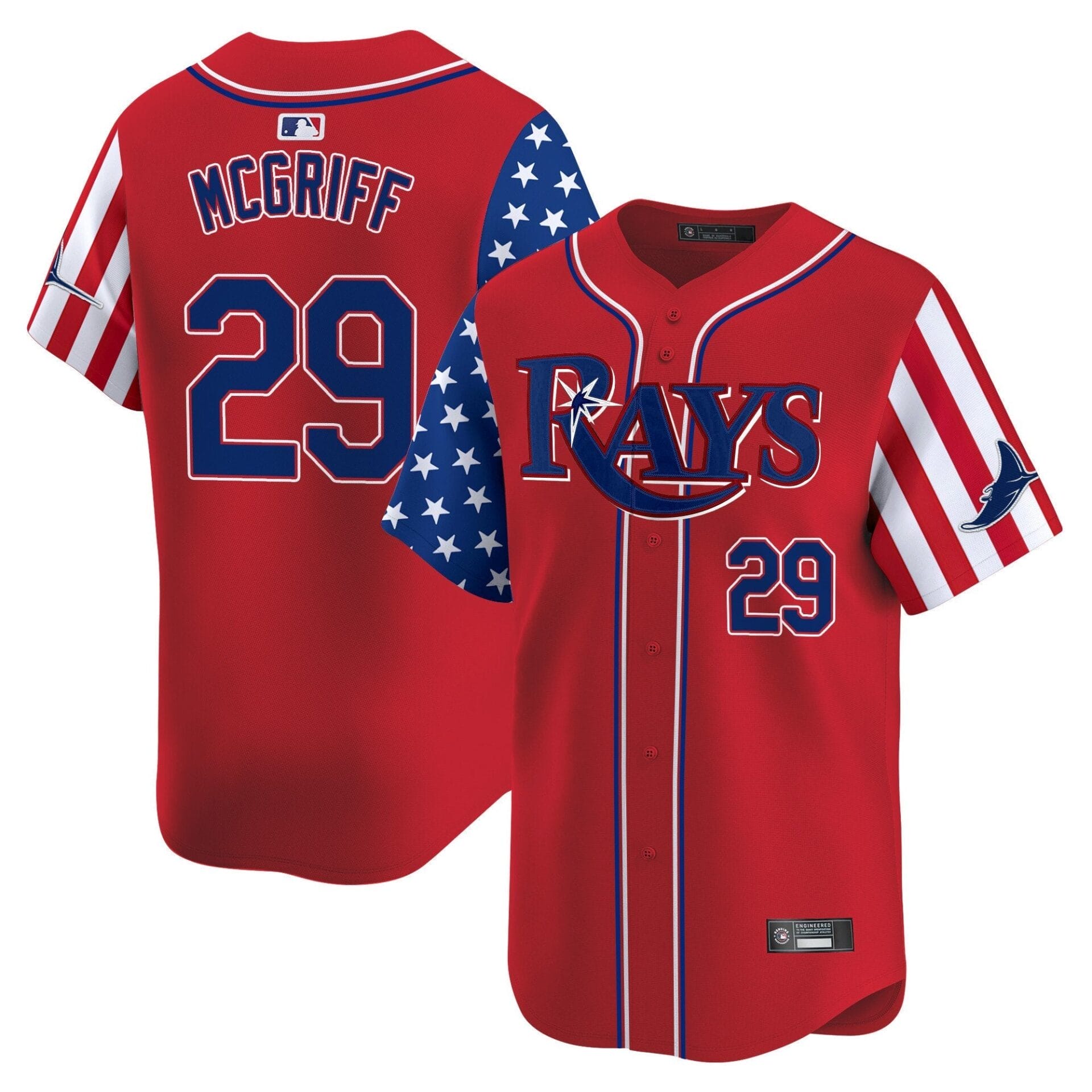 Tampa Bay Rays 2025 Independence Day Vapor Premier Limited Jersey - All Stitched - Image 15