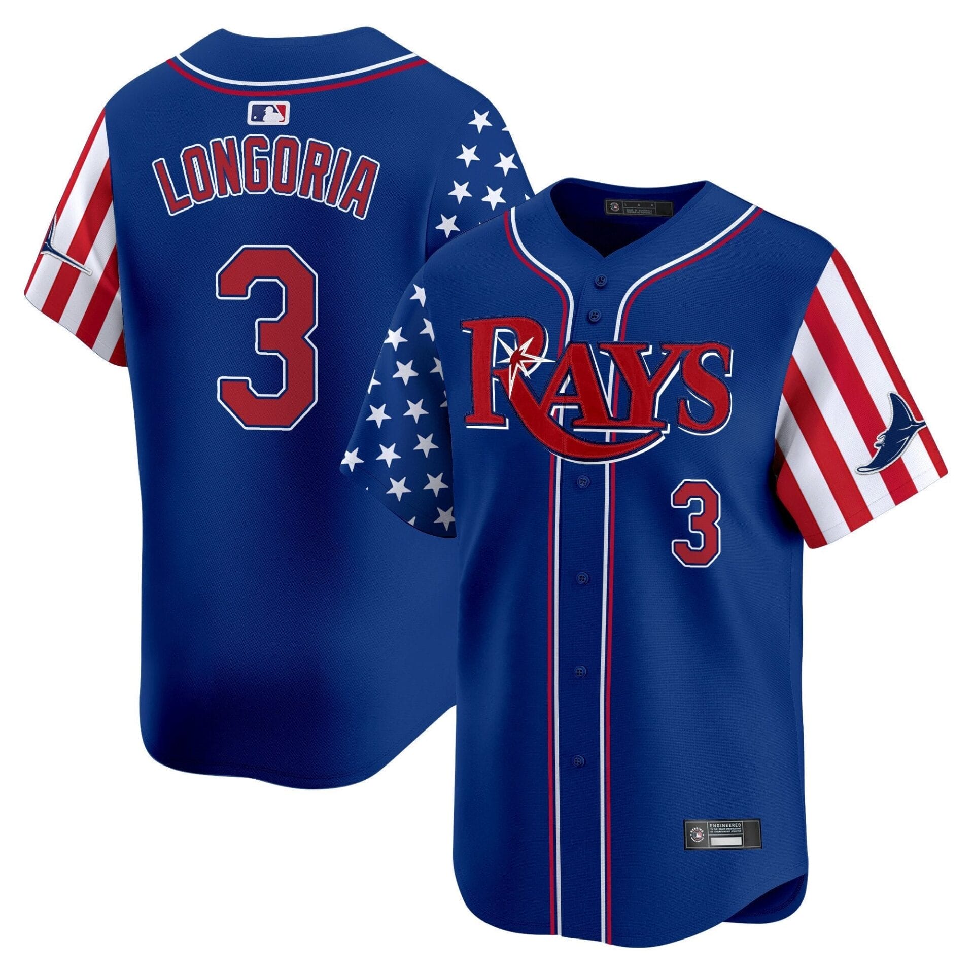 Tampa Bay Rays 2025 Independence Day Vapor Premier Limited Jersey - All Stitched - Image 22