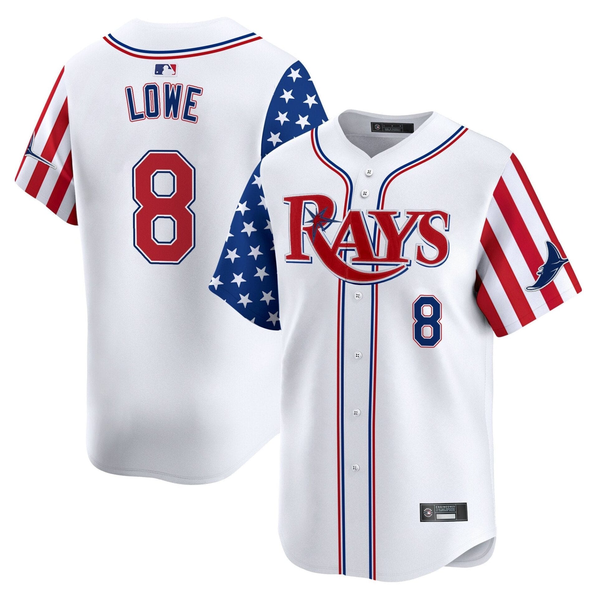 Tampa Bay Rays 2025 Independence Day Vapor Premier Limited Jersey - All Stitched - Image 3