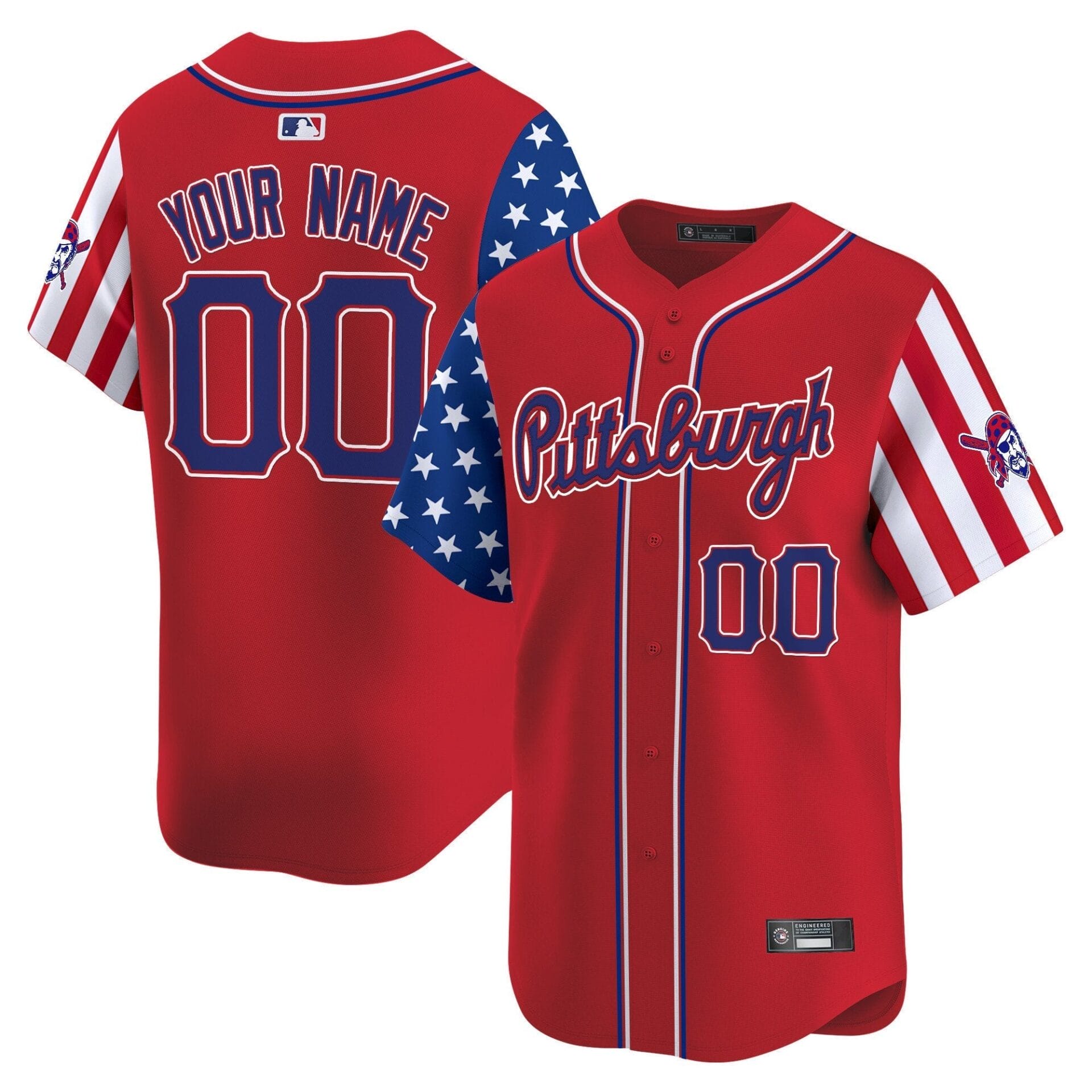 Pittsburgh Pirates 2025 Independence Day Vapor Premier Limited Custom Jersey - All Stitched - Image 2