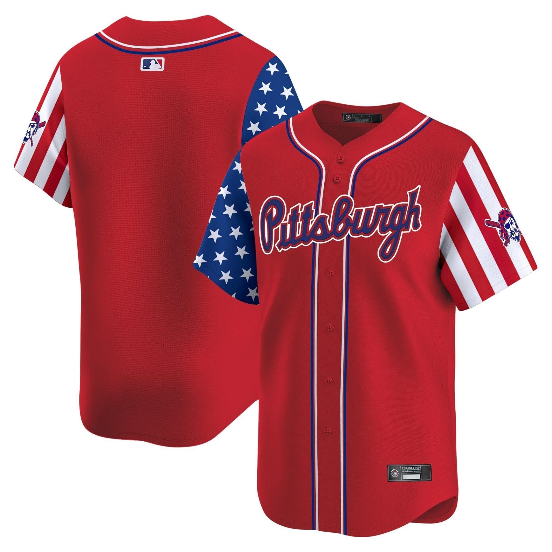 Pittsburgh Pirates 2025 Independence Day Vapor Premier Limited Jersey - All Stitched - Image 18