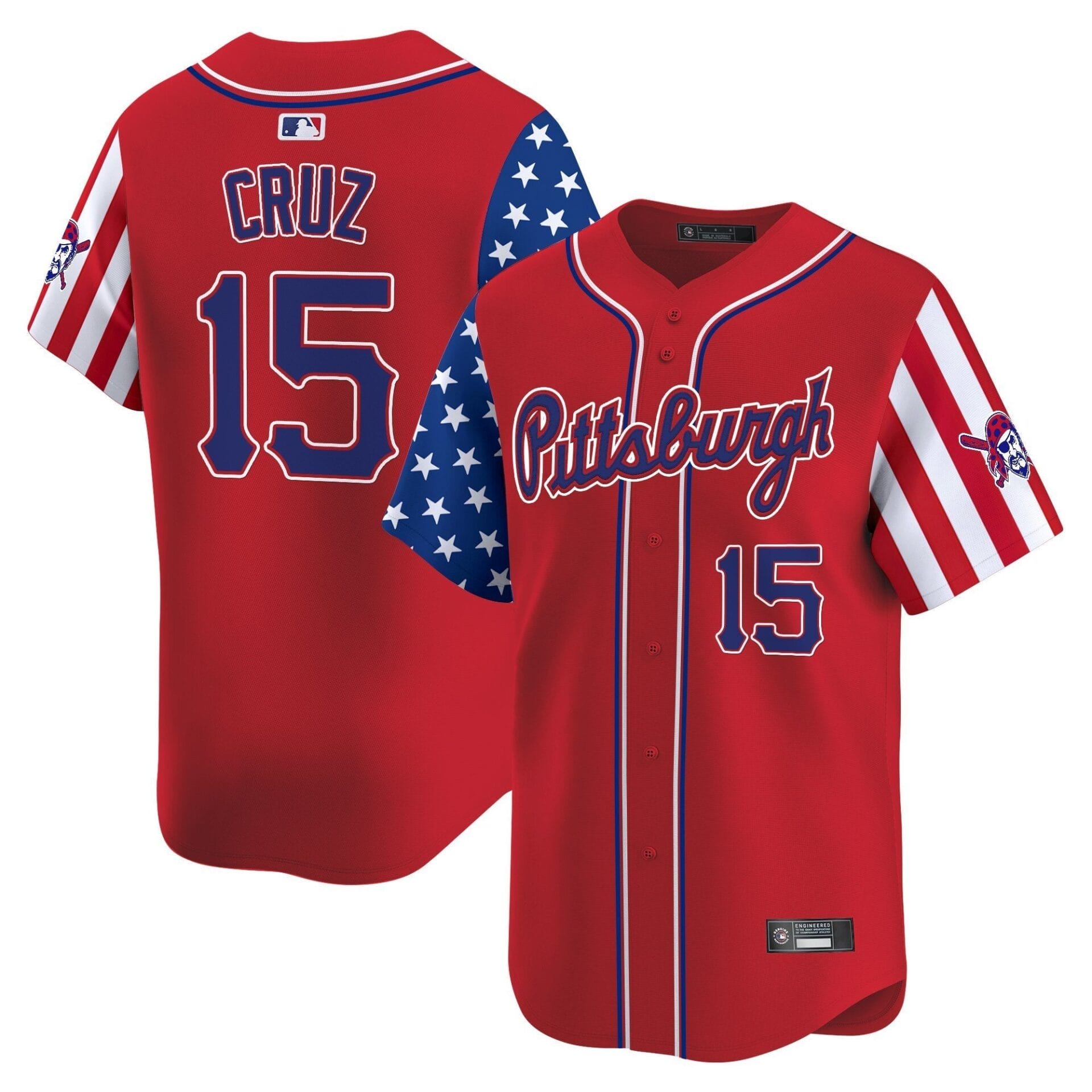 Pittsburgh Pirates 2025 Independence Day Vapor Premier Limited Jersey - All Stitched - Image 12