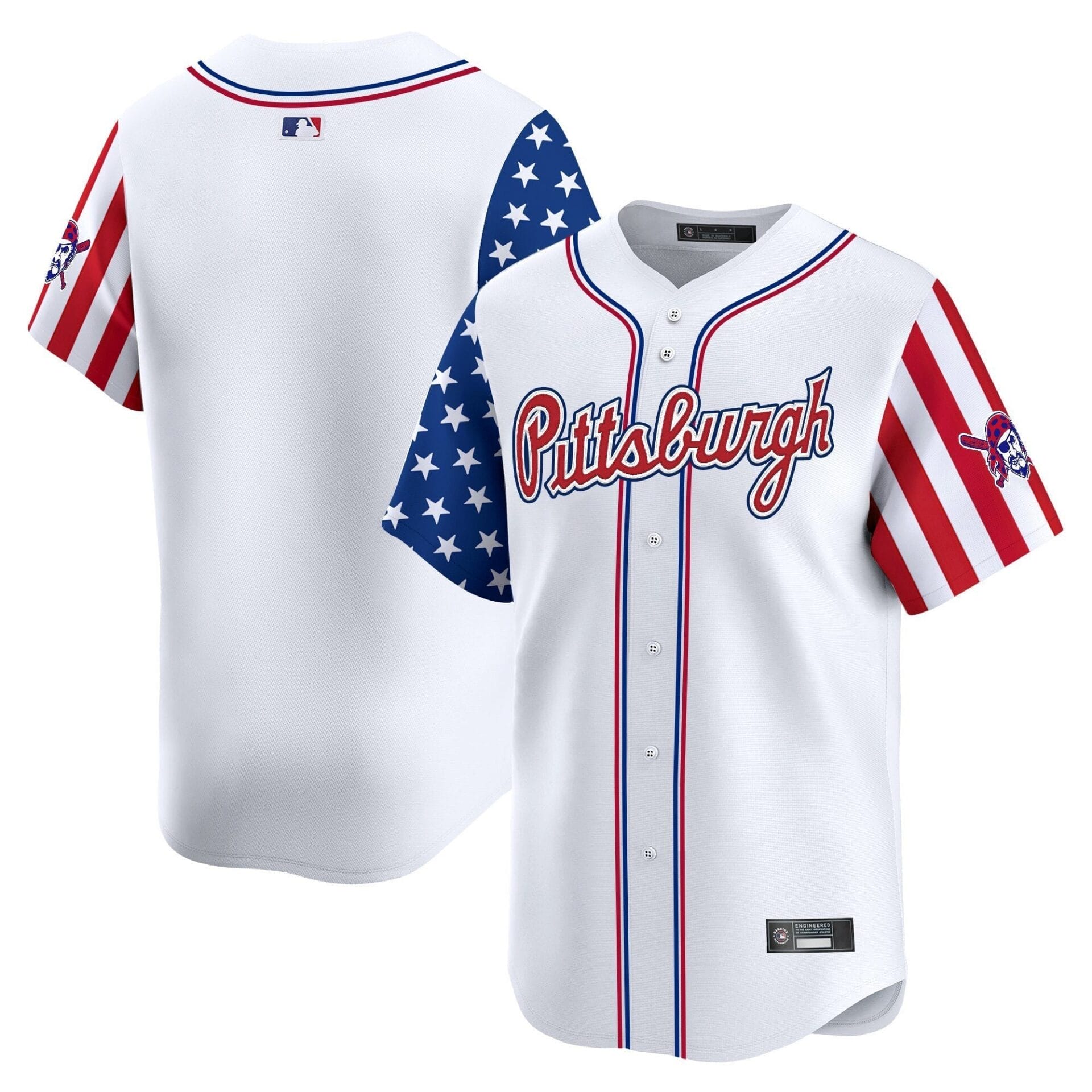Pittsburgh Pirates 2025 Independence Day Vapor Premier Limited Jersey - All Stitched - Image 9