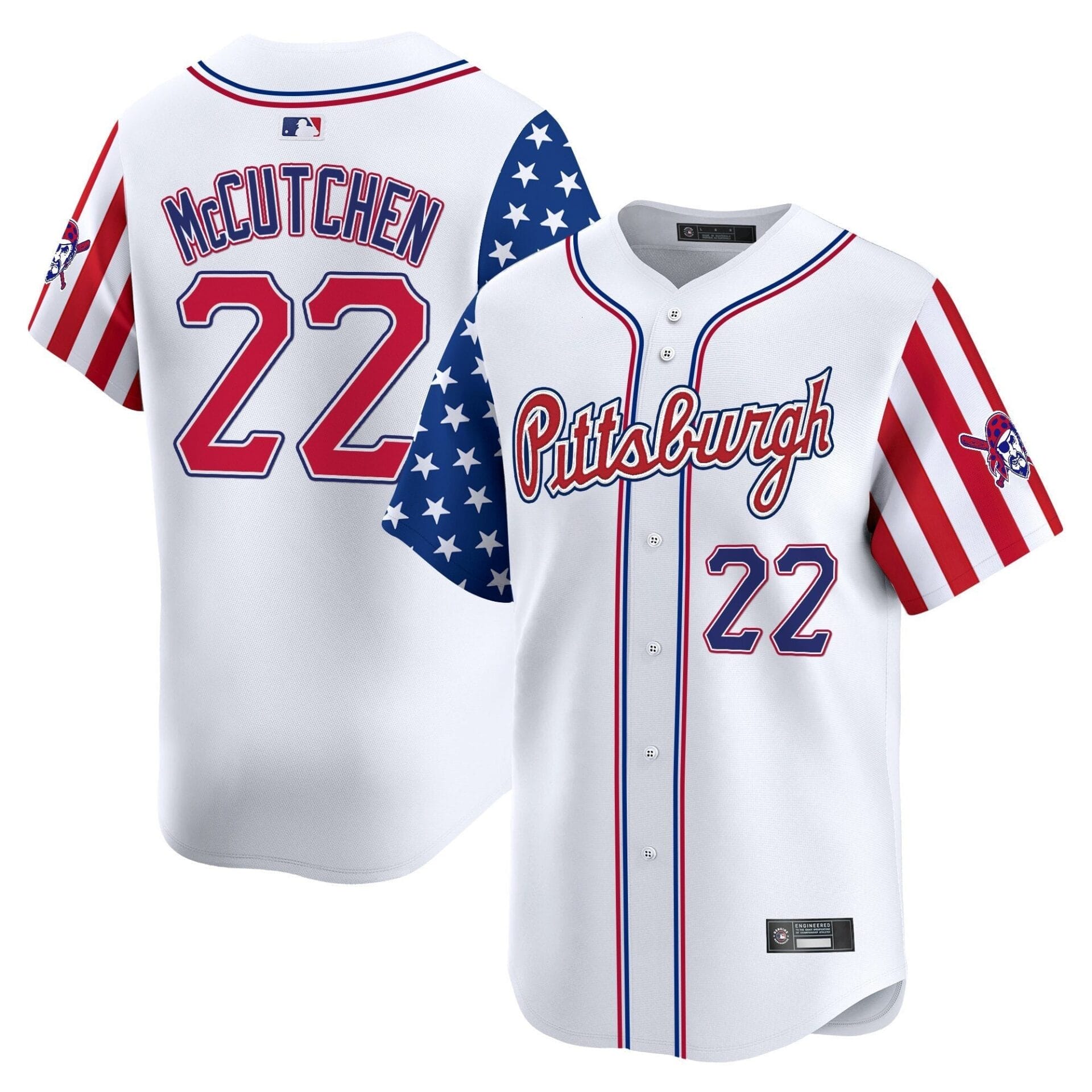 Pittsburgh Pirates 2025 Independence Day Vapor Premier Limited Jersey - All Stitched - Image 2