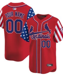 Alternative view of St. Louis Cardinals 2025 Independence Day Vapor Premier Limited Custom Jersey V2 - All Stitched