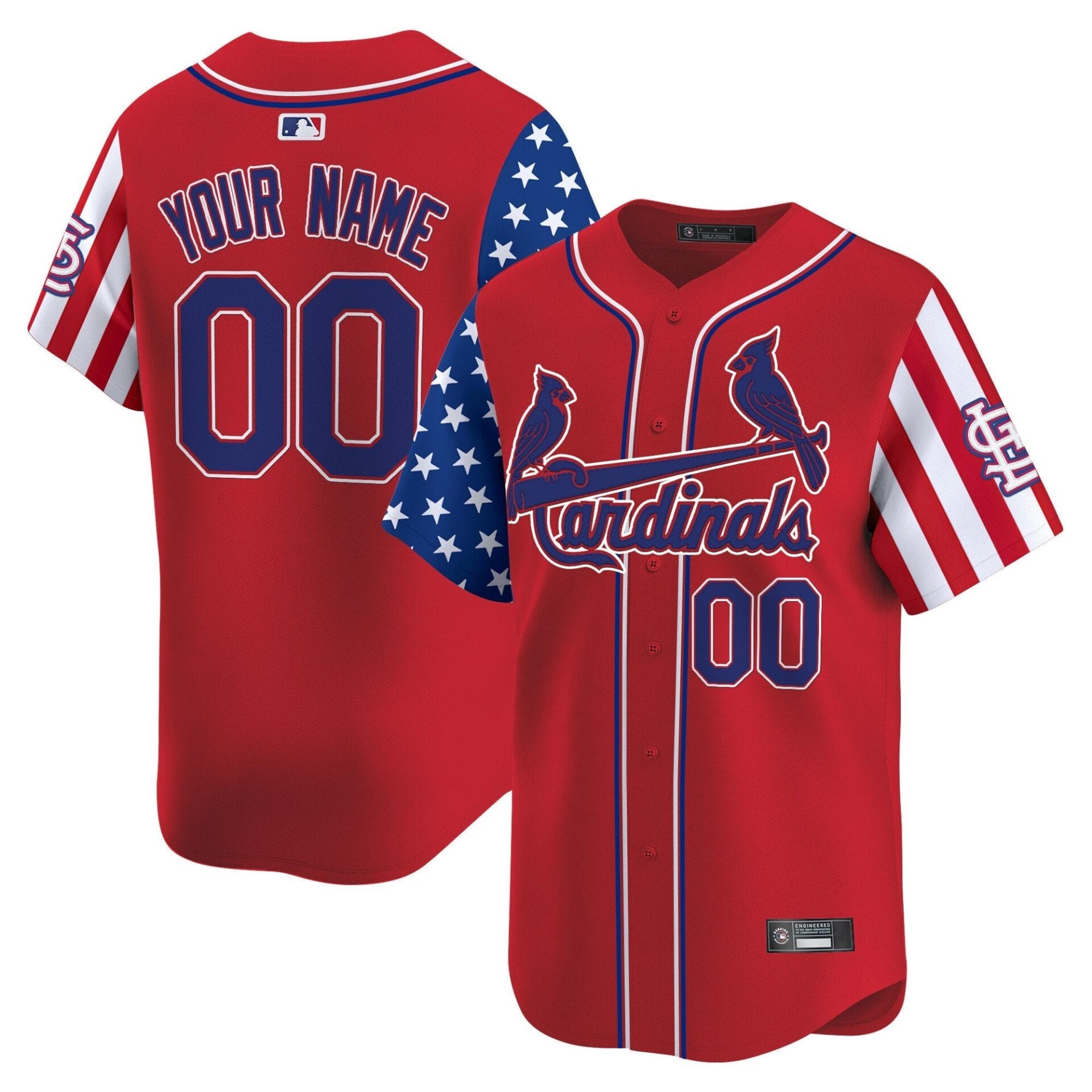 St. Louis Cardinals 2025 Independence Day Vapor Premier Limited Custom Jersey V2 - All Stitched - Image 2