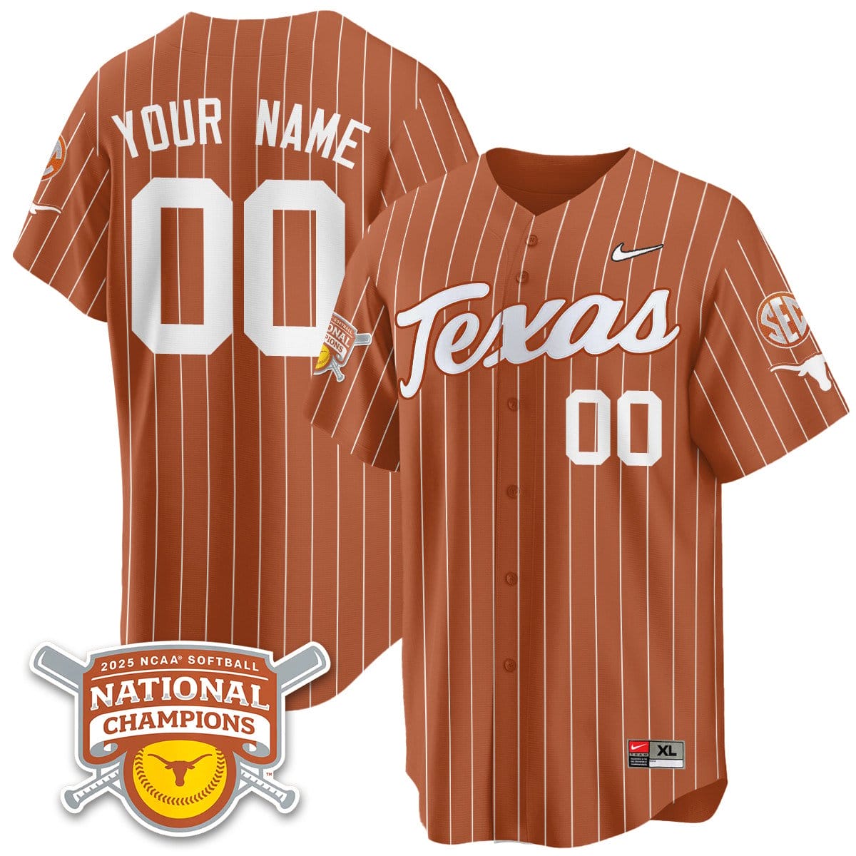Texas Longhorns Softball 2025 World Series Champions Limited Jersey - All Stitched - Image 11