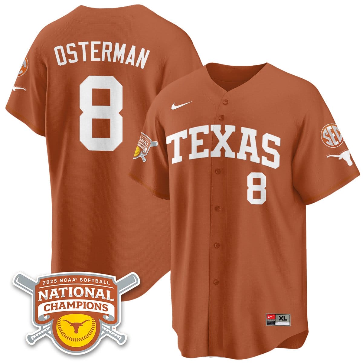 Texas Longhorns Softball 2025 World Series Champions Limited Jersey - All Stitched - Image 19