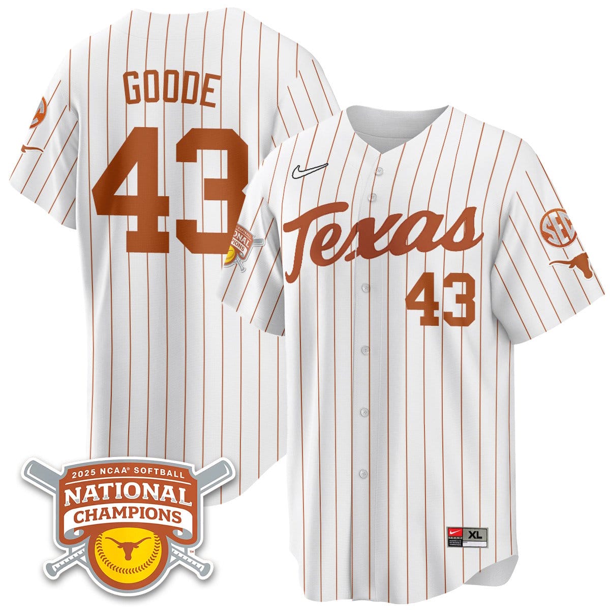 Texas Longhorns Softball 2025 World Series Champions Limited Jersey - All Stitched - Image 26